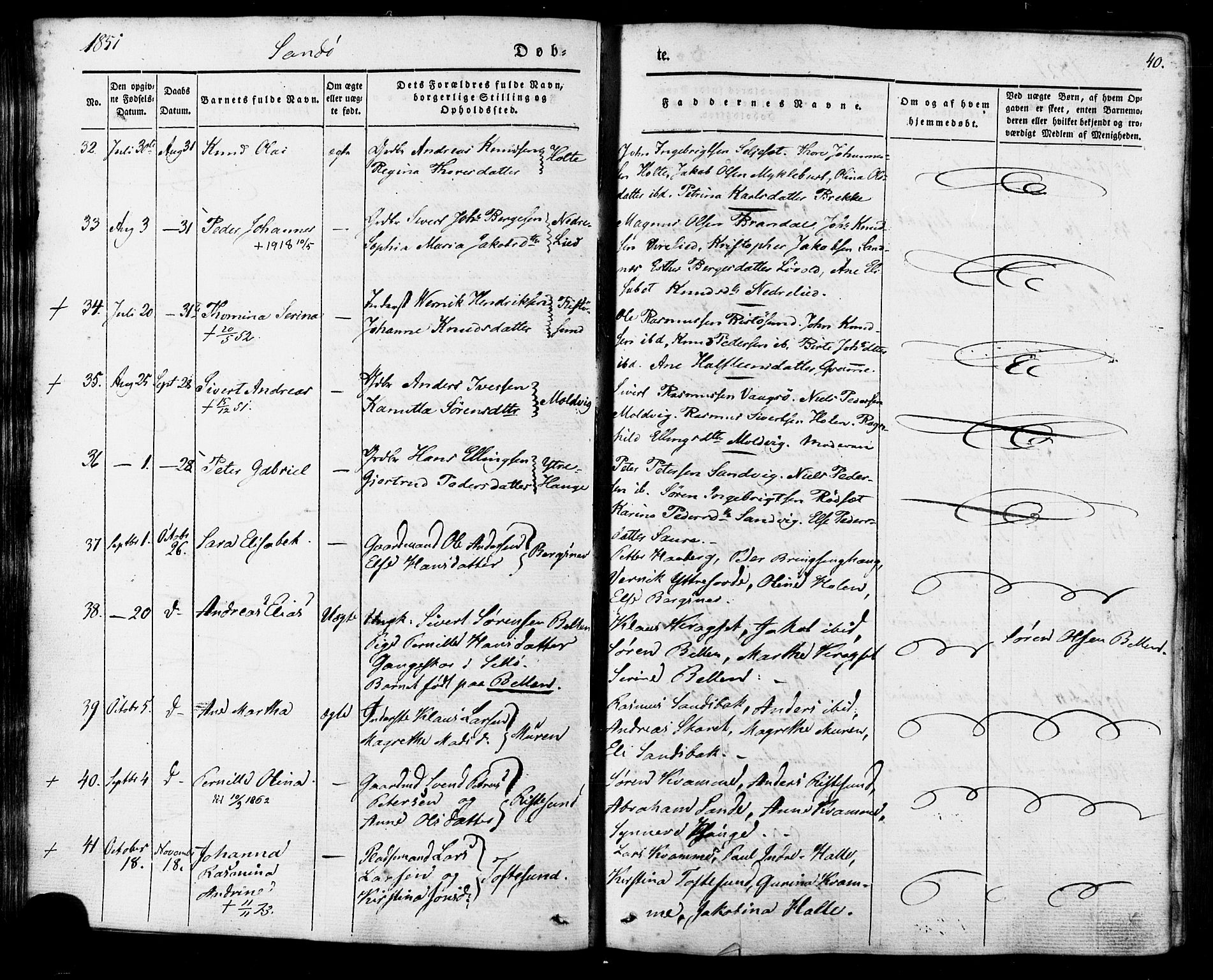 Ministerialprotokoller, klokkerbøker og fødselsregistre - Møre og Romsdal, AV/SAT-A-1454/503/L0034: Parish register (official) no. 503A02, 1841-1884, p. 40