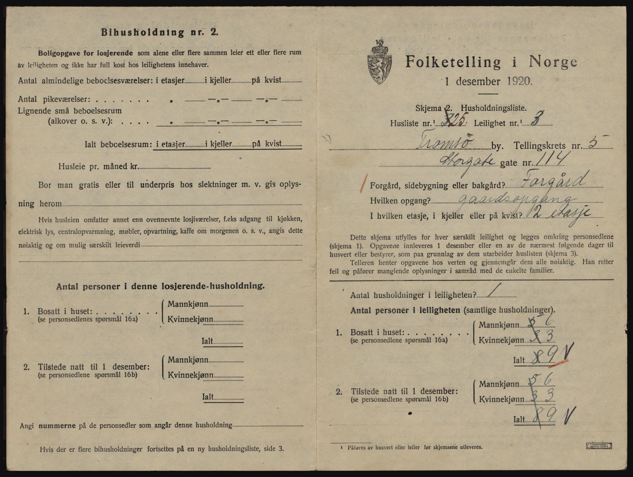 SATØ, 1920 census for Tromsø, 1920, p. 3817