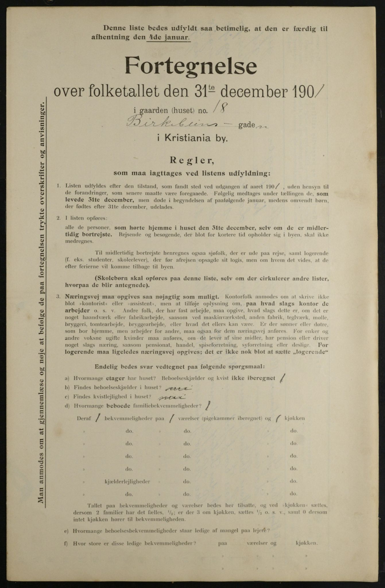 OBA, Municipal Census 1901 for Kristiania, 1901, p. 849