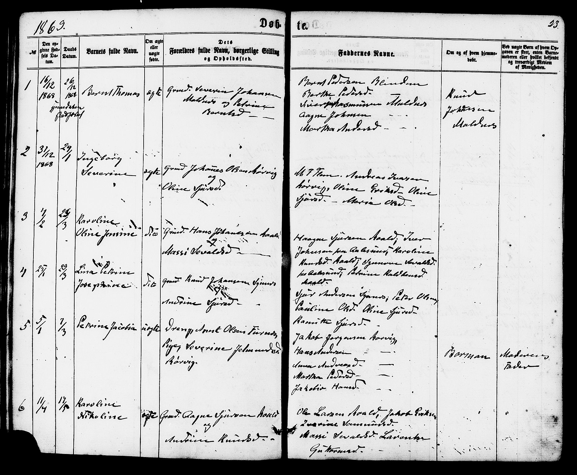 Ministerialprotokoller, klokkerbøker og fødselsregistre - Møre og Romsdal, AV/SAT-A-1454/537/L0518: Parish register (official) no. 537A02, 1862-1876, p. 23