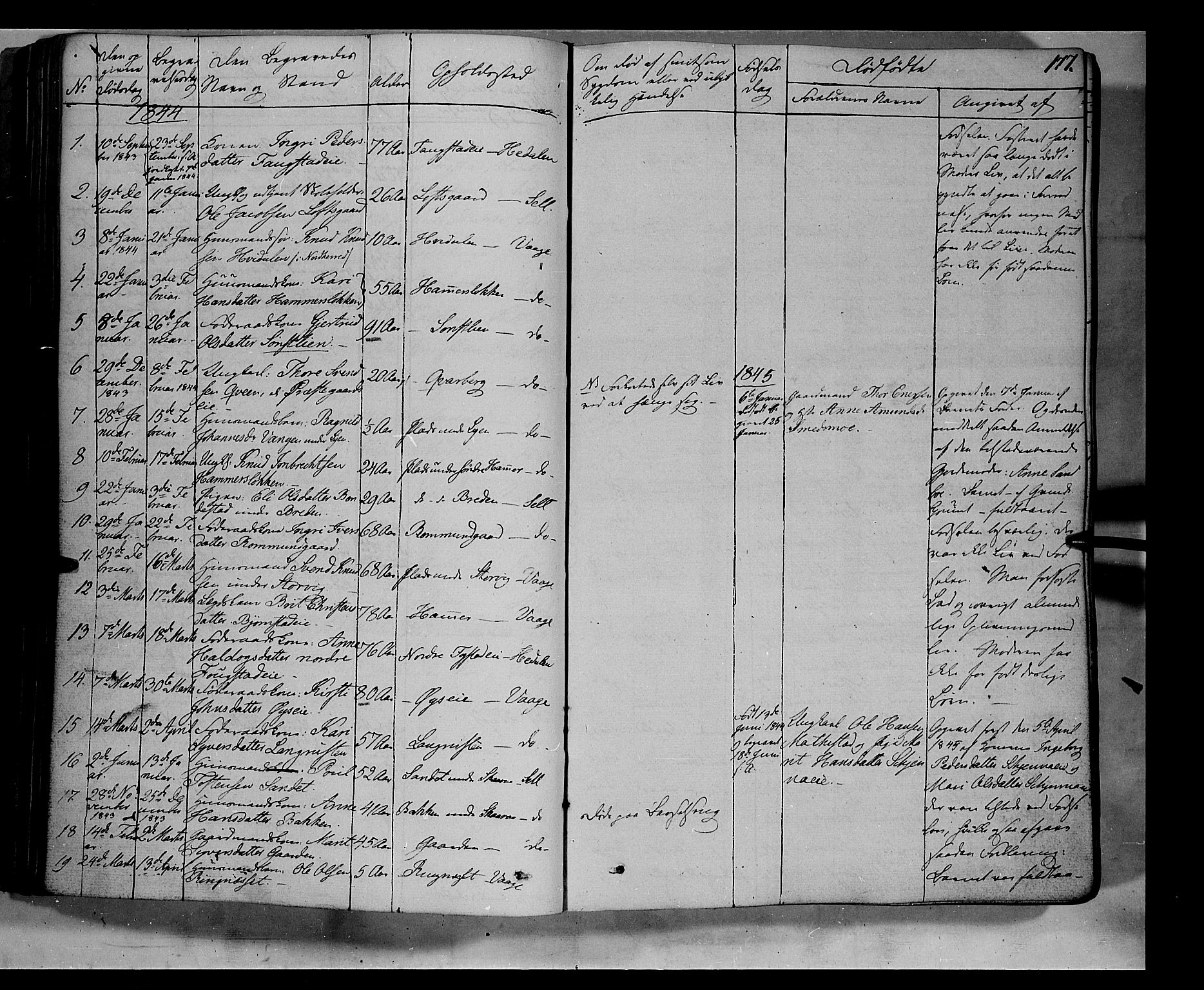 Vågå prestekontor, SAH/PREST-076/H/Ha/Haa/L0005: Parish register (official) no. 5 /1, 1842-1856, p. 177