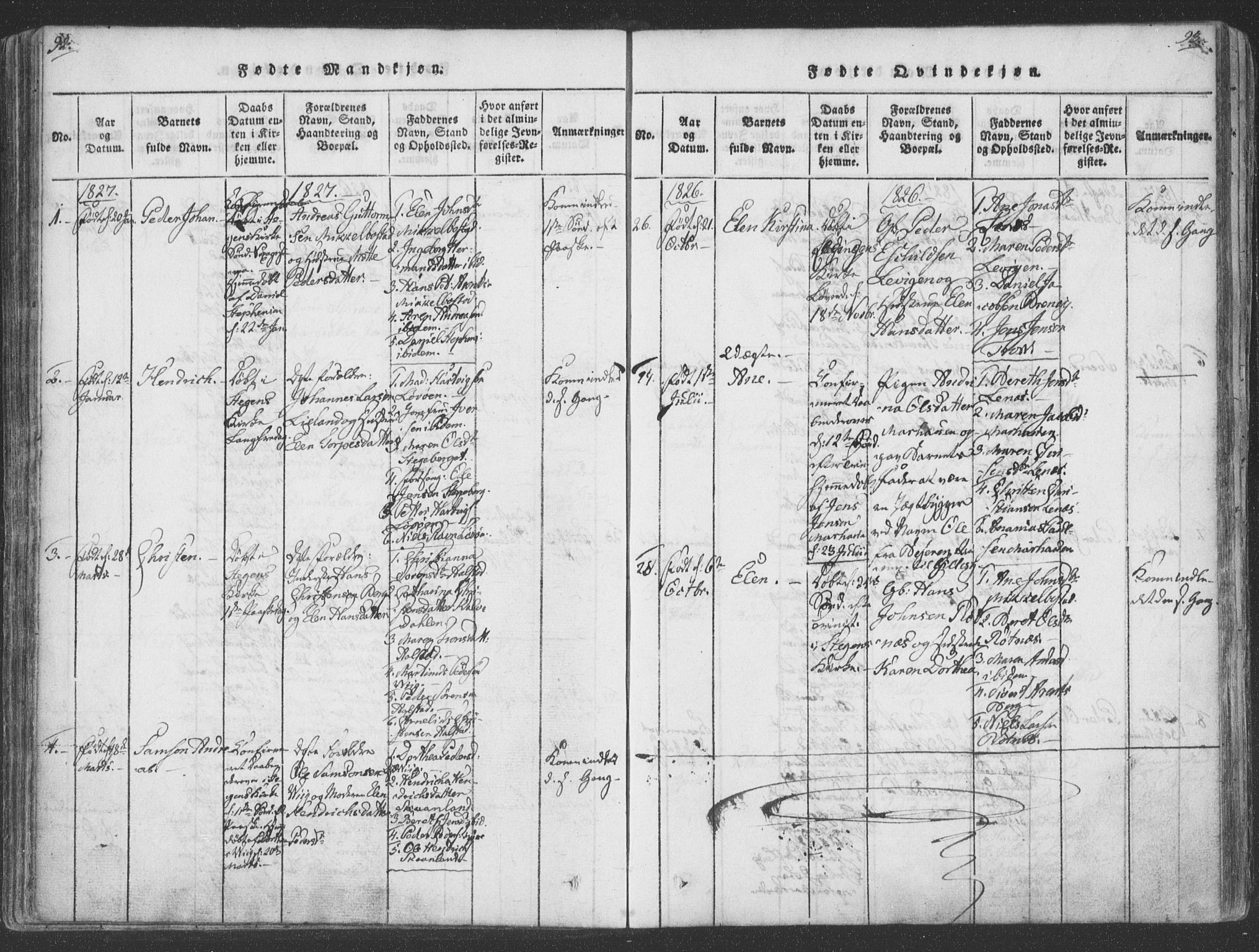 Ministerialprotokoller, klokkerbøker og fødselsregistre - Nordland, SAT/A-1459/855/L0798: Parish register (official) no. 855A06, 1821-1835, p. 92-93