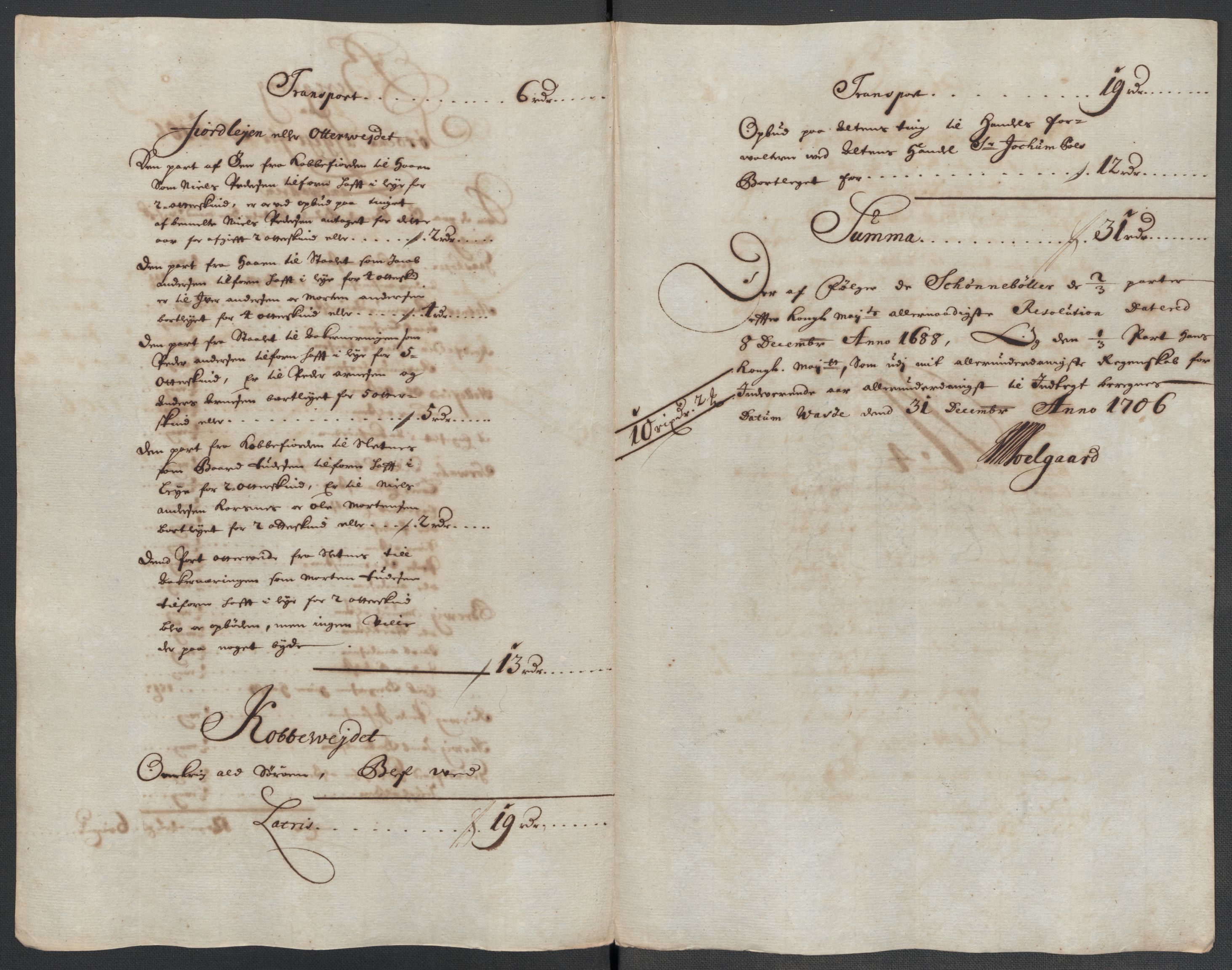 Rentekammeret inntil 1814, Reviderte regnskaper, Fogderegnskap, RA/EA-4092/R69/L4853: Fogderegnskap Finnmark/Vardøhus, 1705-1706, p. 186