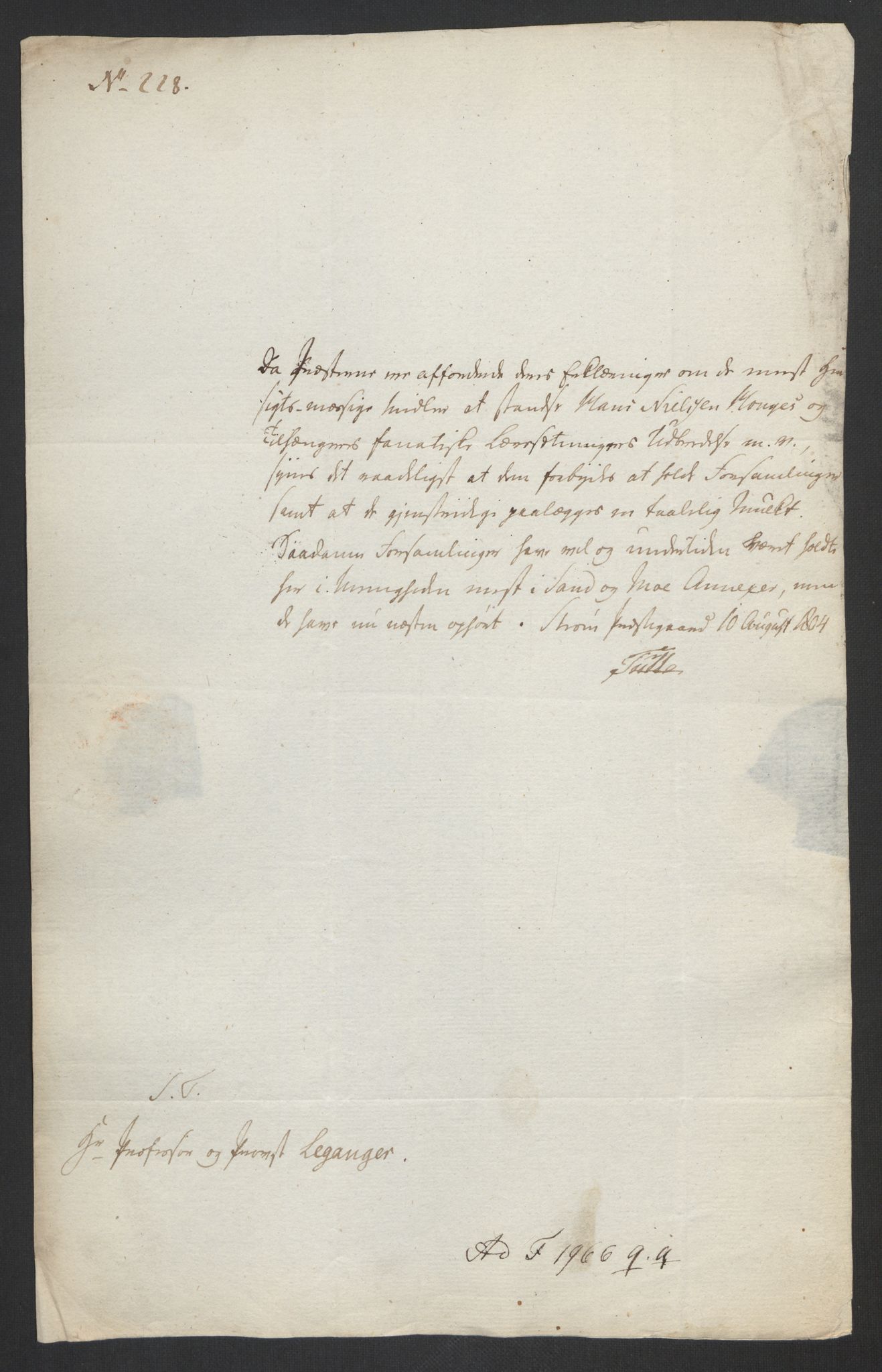 Justisdepartementet, Kommisjon i saken mot Hans Nielsen Hauge 1804, RA/S-1151/D/L0003: Hans Nielsen Hauges sak, 1813, p. 467