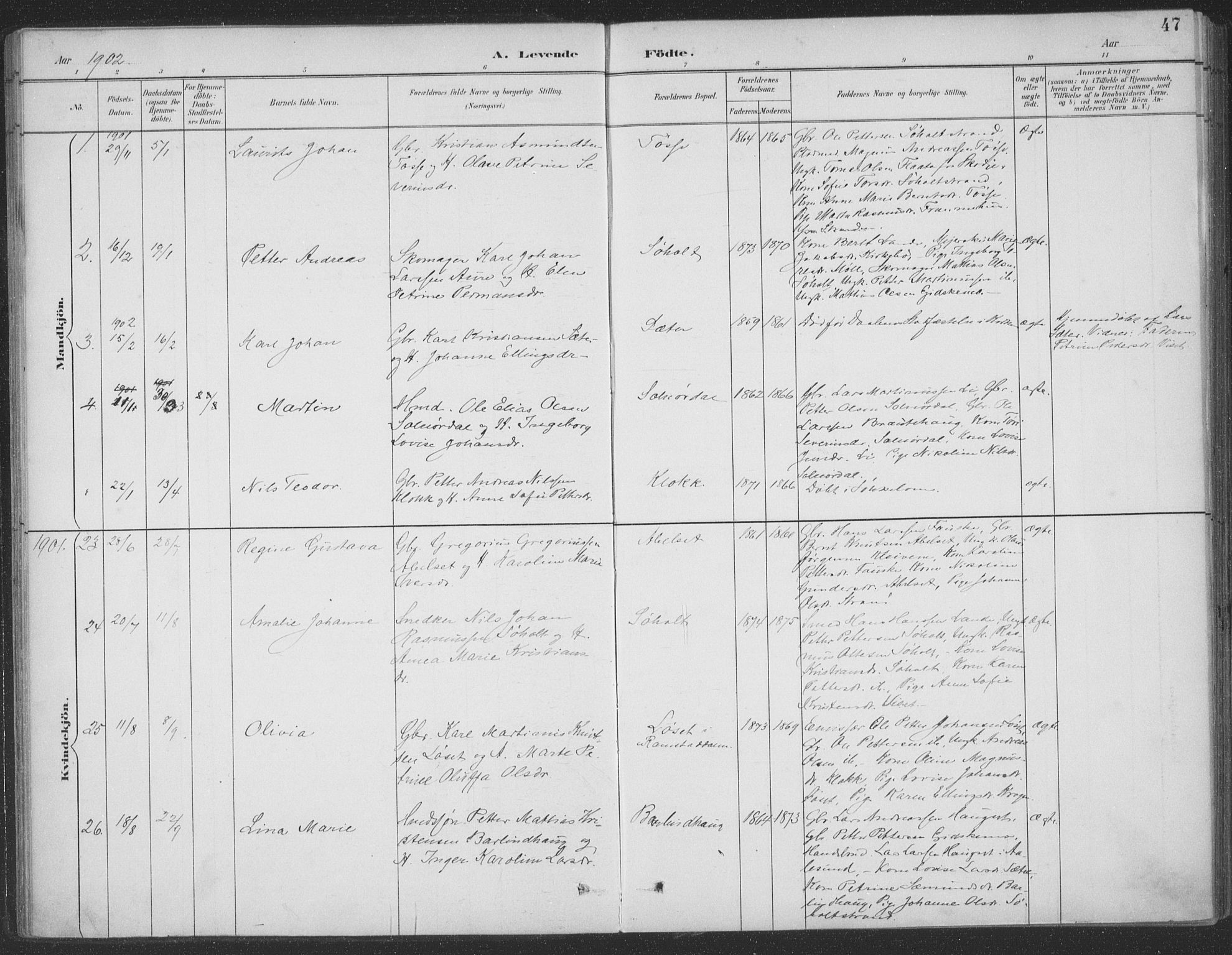 Ministerialprotokoller, klokkerbøker og fødselsregistre - Møre og Romsdal, AV/SAT-A-1454/522/L0316: Parish register (official) no. 522A11, 1890-1911, p. 47