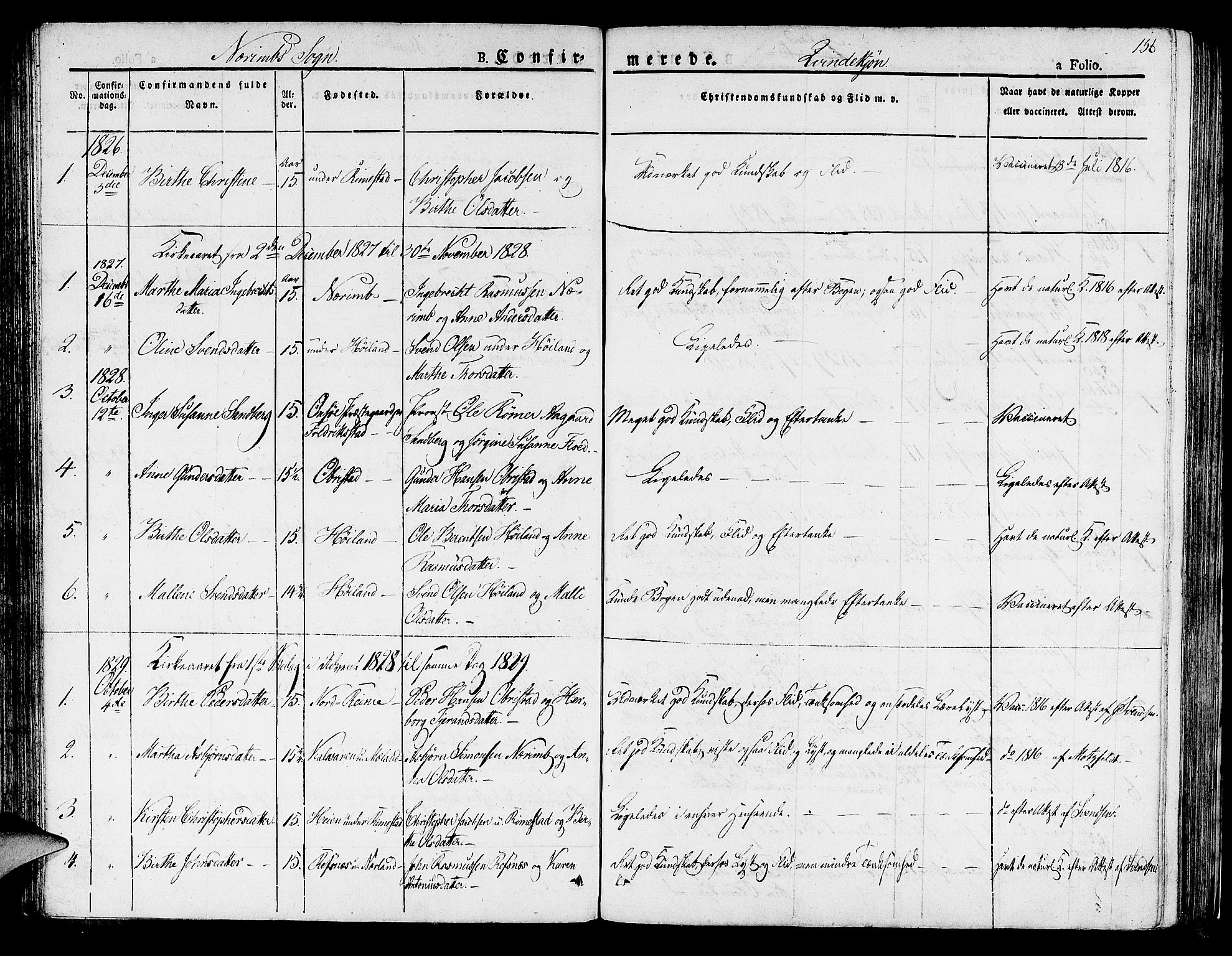 Hå sokneprestkontor, SAST/A-101801/001/30BA/L0004: Parish register (official) no. A 4.1 /1, 1826-1841, p. 156