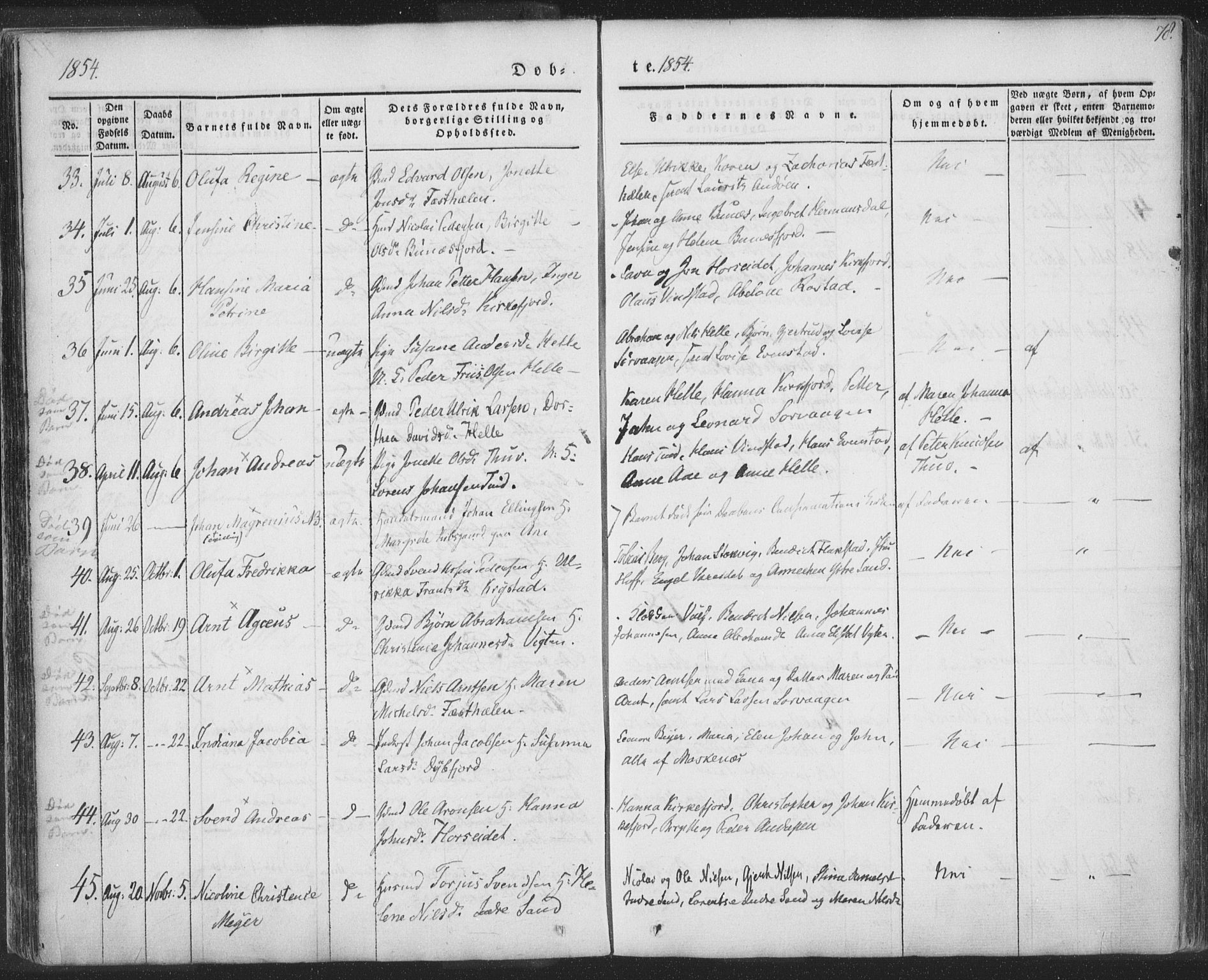 Ministerialprotokoller, klokkerbøker og fødselsregistre - Nordland, AV/SAT-A-1459/885/L1202: Parish register (official) no. 885A03, 1838-1859, p. 78