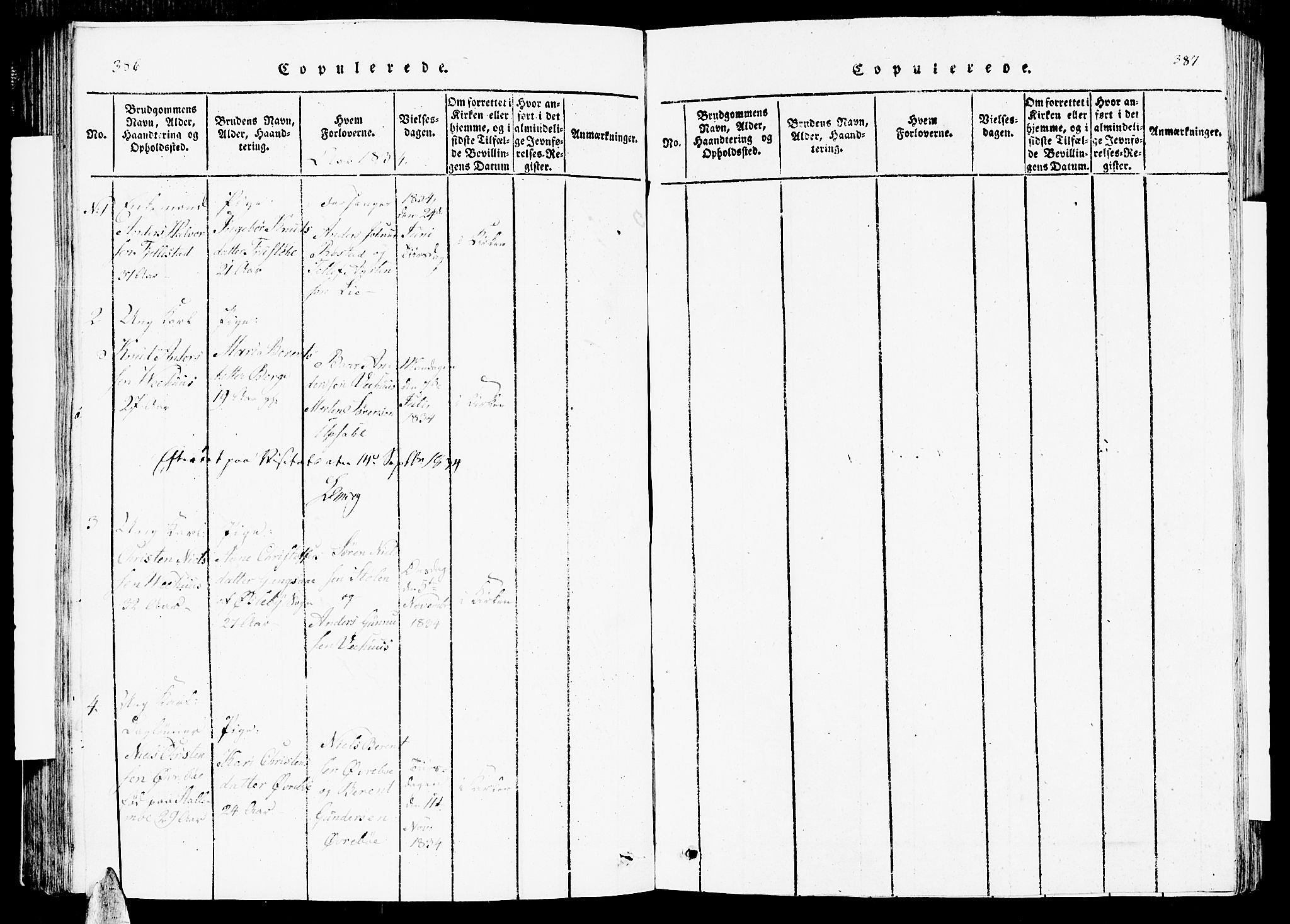 Vennesla sokneprestkontor, SAK/1111-0045/Fb/Fbc/L0001: Parish register (copy) no. B 1, 1820-1834, p. 386-387