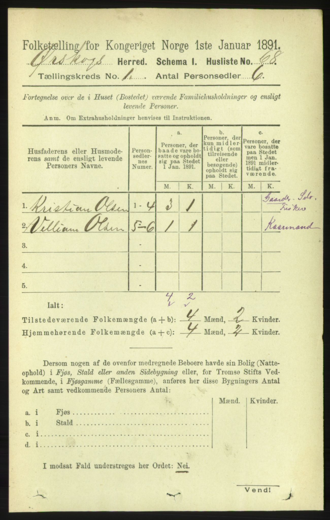 RA, 1891 census for 1527 Ørskog, 1891, p. 87