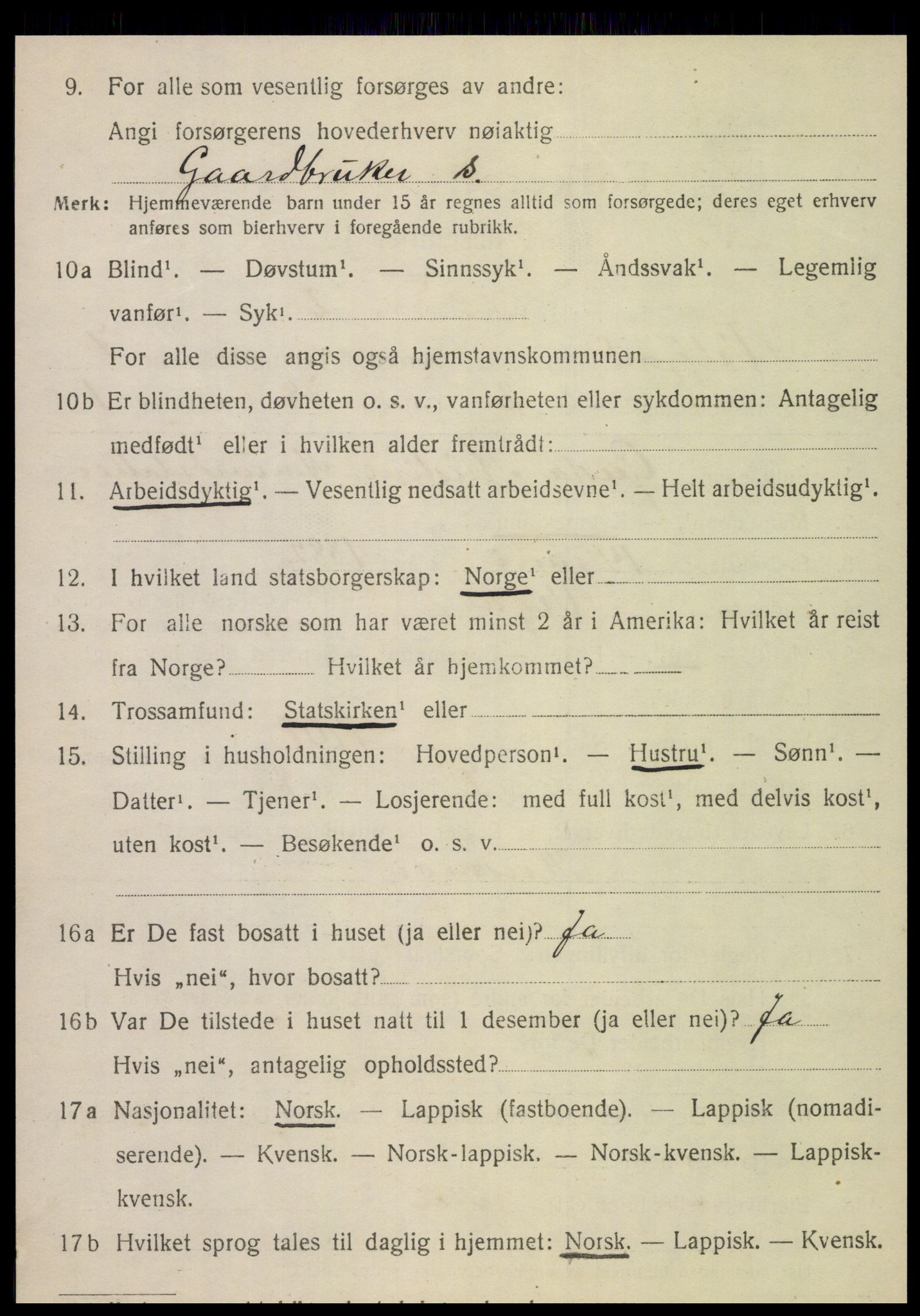 SAT, 1920 census for Velfjord, 1920, p. 3512