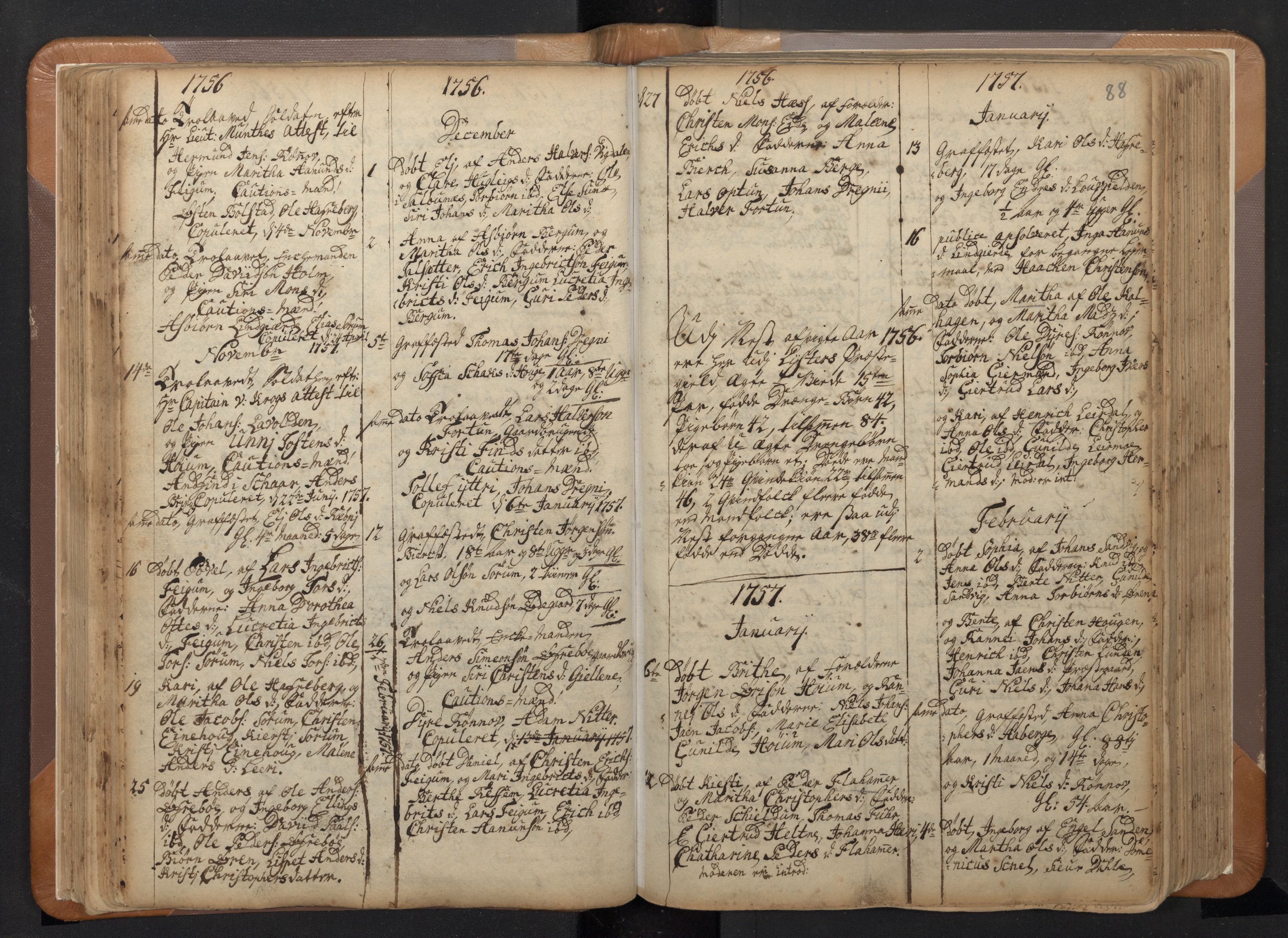 Luster sokneprestembete, AV/SAB-A-81101/H/Haa/Haaa/L0002: Parish register (official) no. A 2, 1751-1796, p. 87b-88a