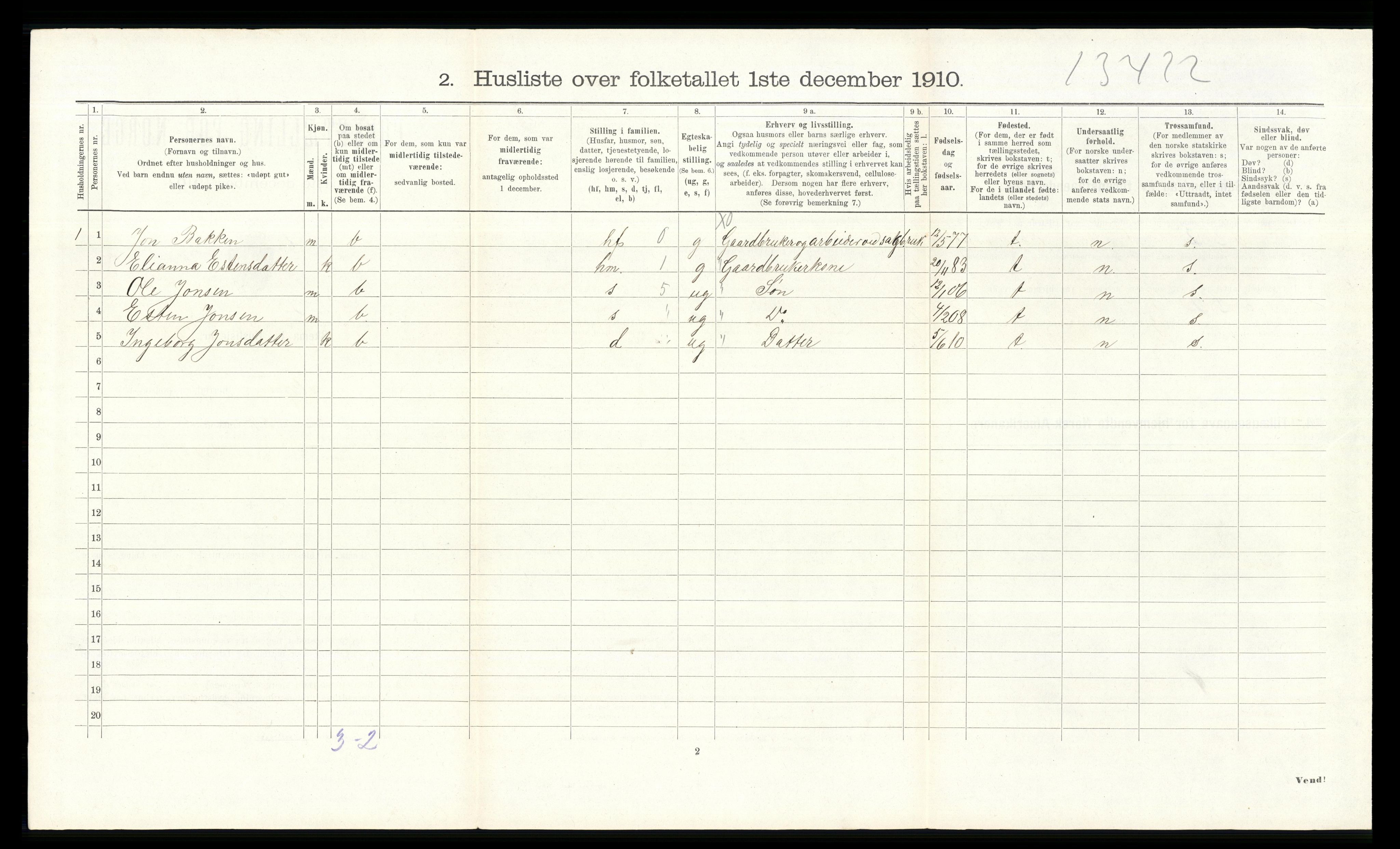 RA, 1910 census for Tolga, 1910, p. 533