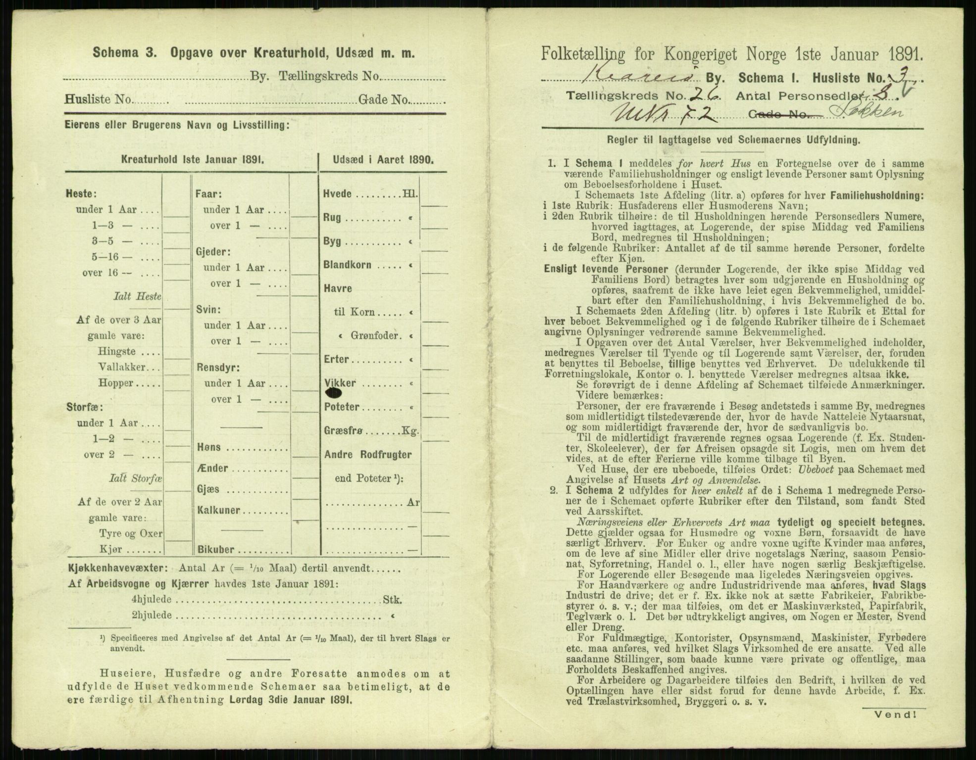 RA, 1891 census for 0801 Kragerø, 1891, p. 966