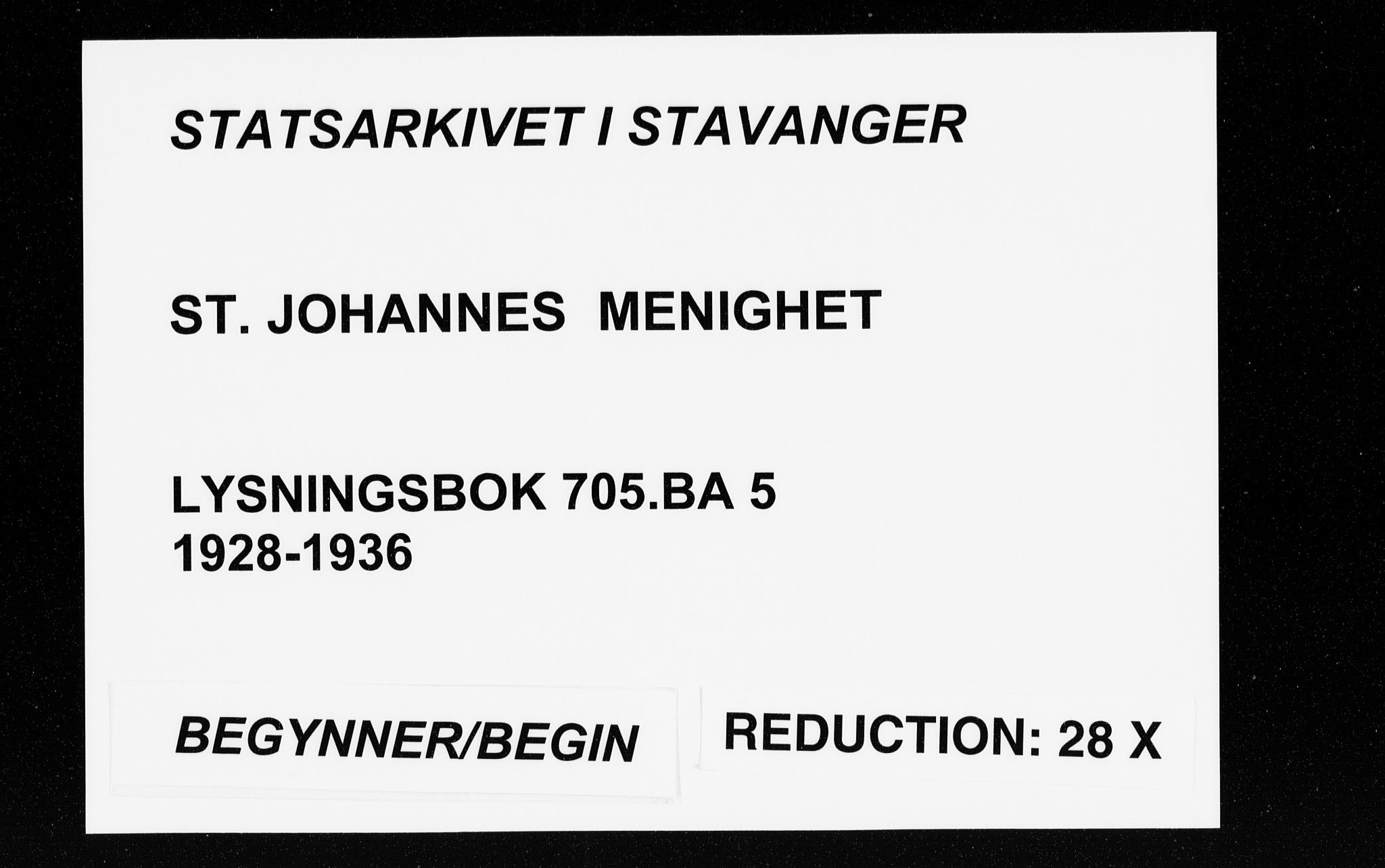 St. Johannes sokneprestkontor, SAST/A-101814/001/70/705BA/L0005: Banns register no. 5, 1928-1936