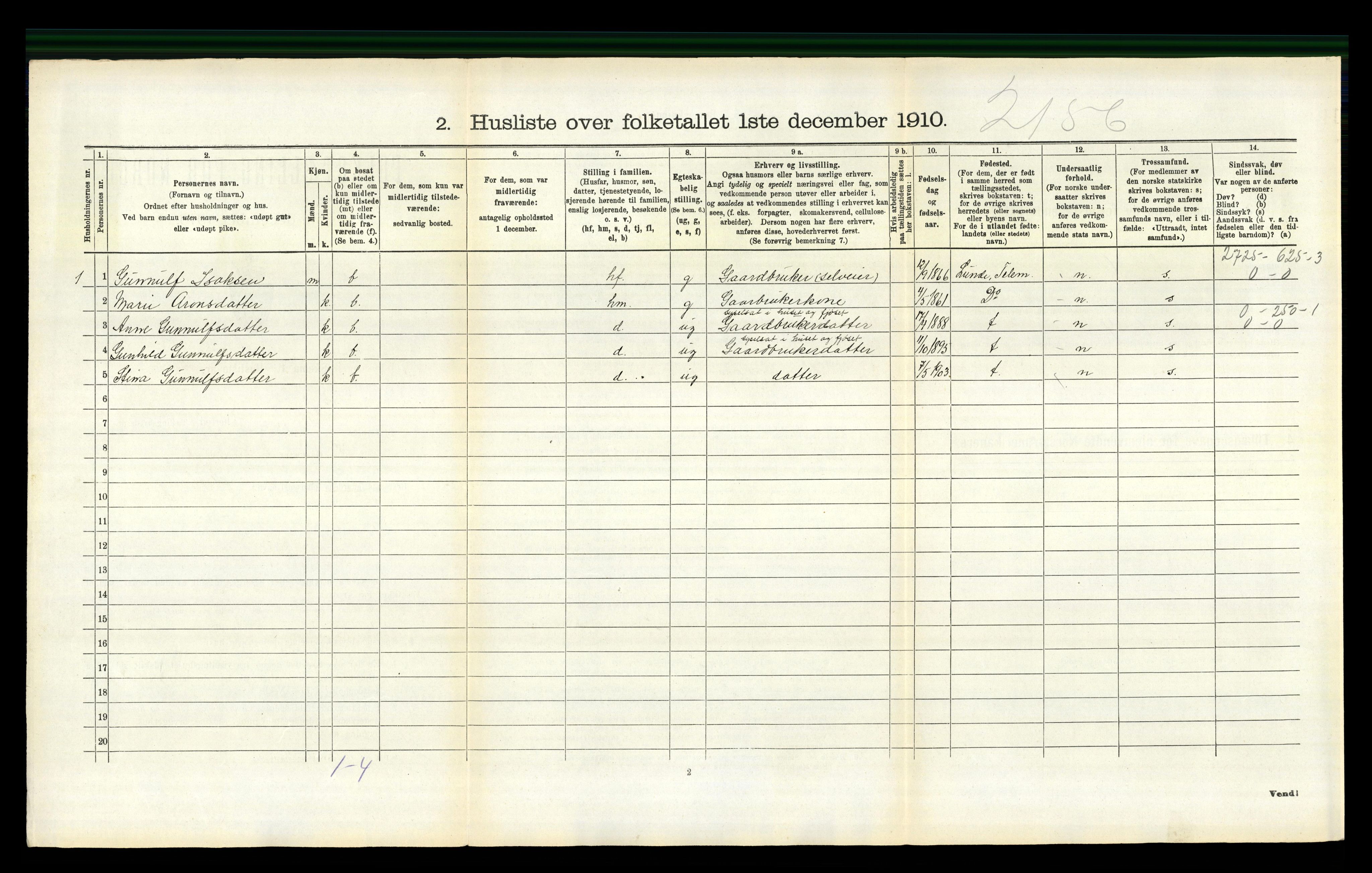 RA, 1910 census for Holla, 1910, p. 764