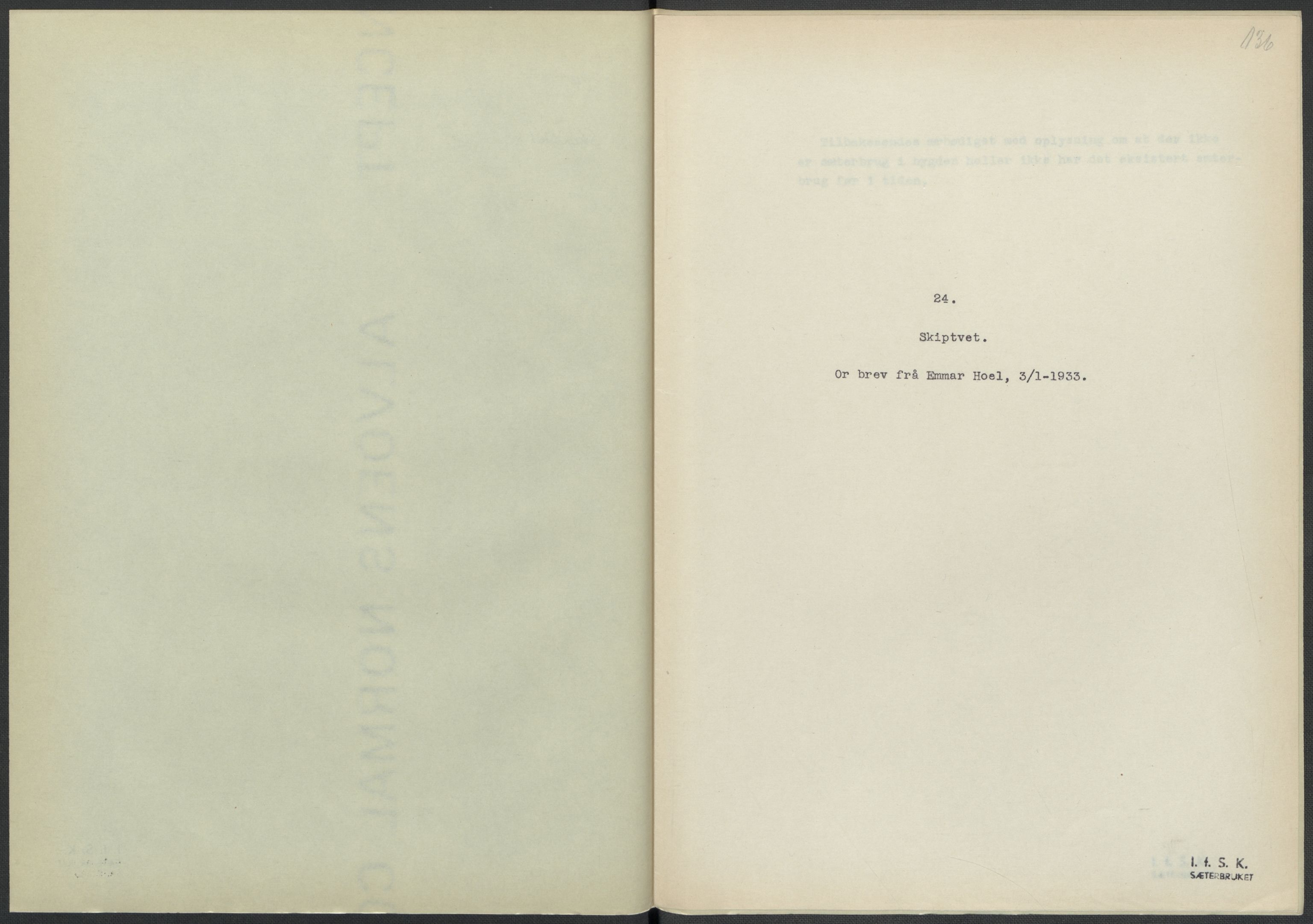 Instituttet for sammenlignende kulturforskning, AV/RA-PA-0424/F/Fc/L0002/0001: Eske B2: / Østfold (perm I), 1932-1935, p. 136