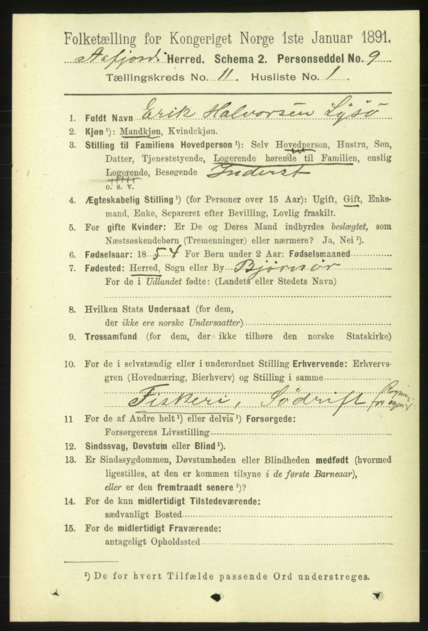 RA, 1891 census for 1630 Åfjord, 1891, p. 3311