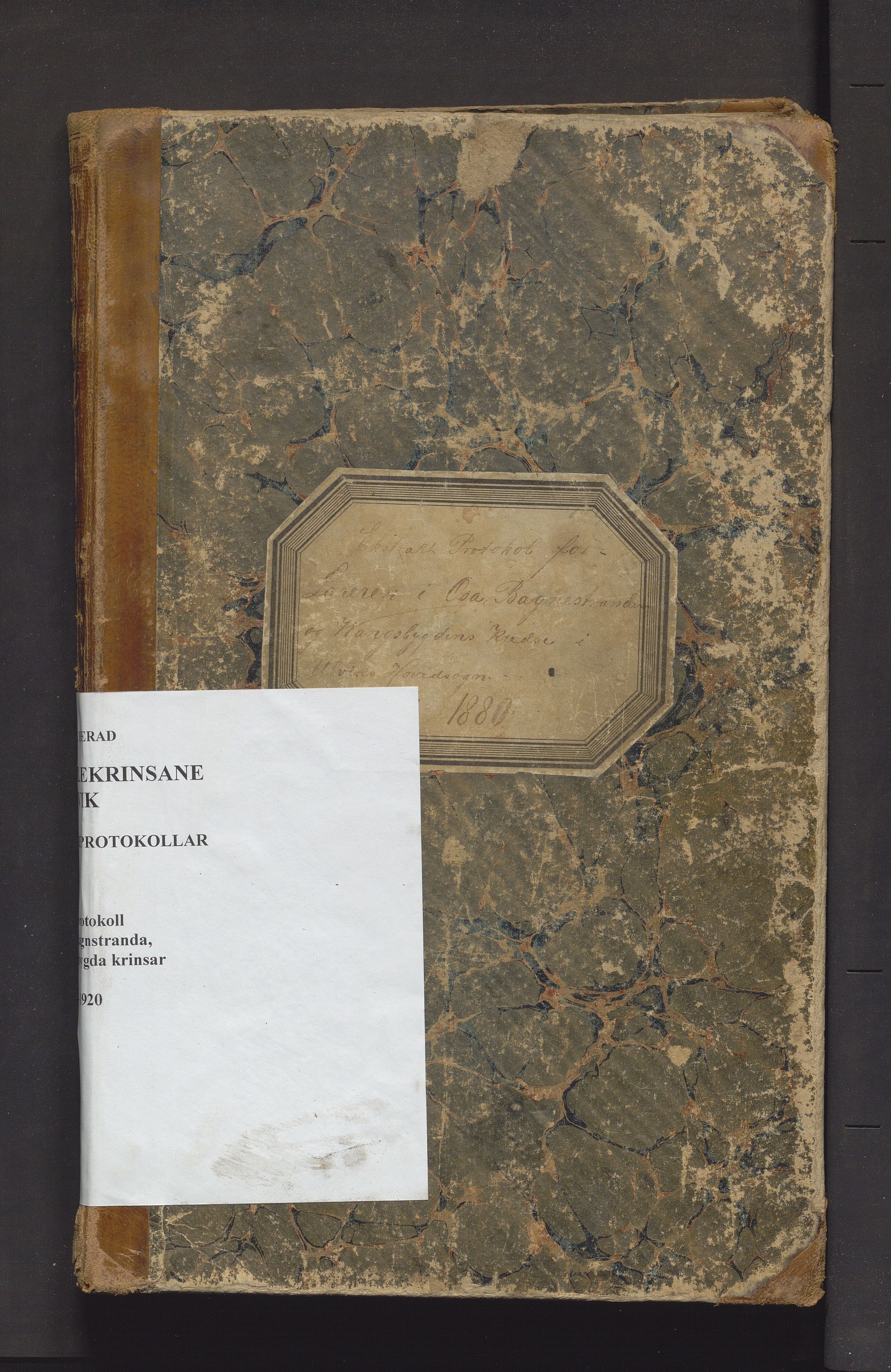 Ulvik herad. Barneskulane, IKAH/1233-231/F/Fa/L0001: Skuleprotokoll for Osa, Bagnstranda og Vangsbygda krinsar, 1880-1920