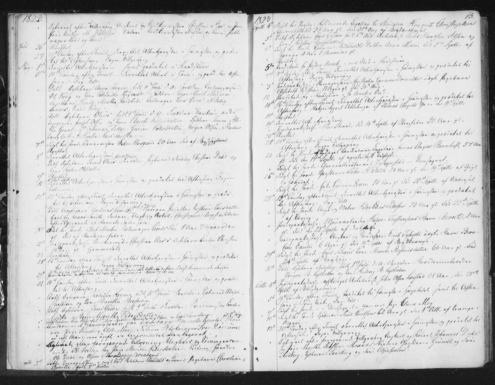 Ministerialprotokoller, klokkerbøker og fødselsregistre - Sør-Trøndelag, SAT/A-1456/602/L0127: Curate's parish register no. 602B01, 1821-1875, p. 15