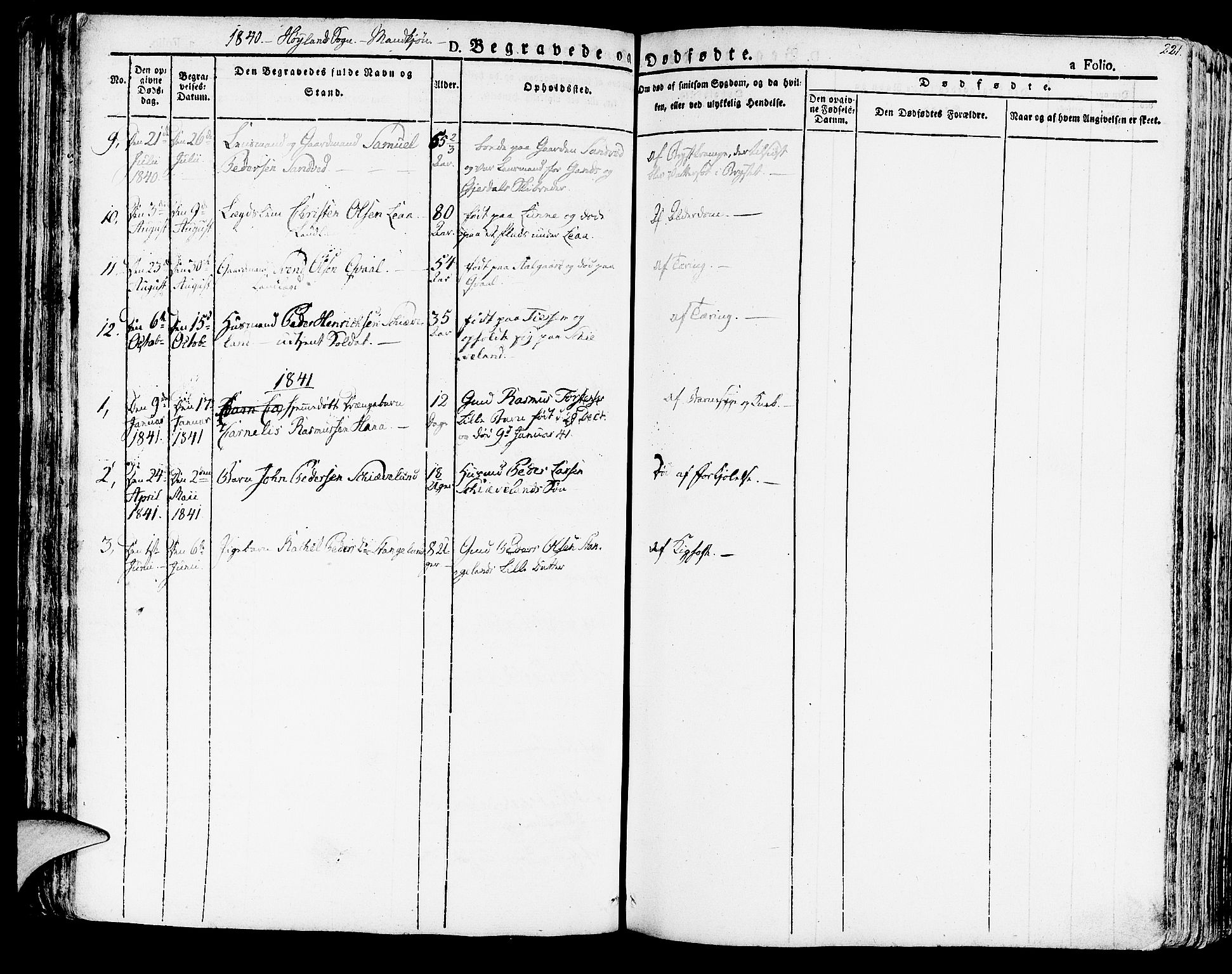 Høyland sokneprestkontor, AV/SAST-A-101799/001/30BA/L0007: Parish register (official) no. A 7 /1, 1825-1841, p. 221