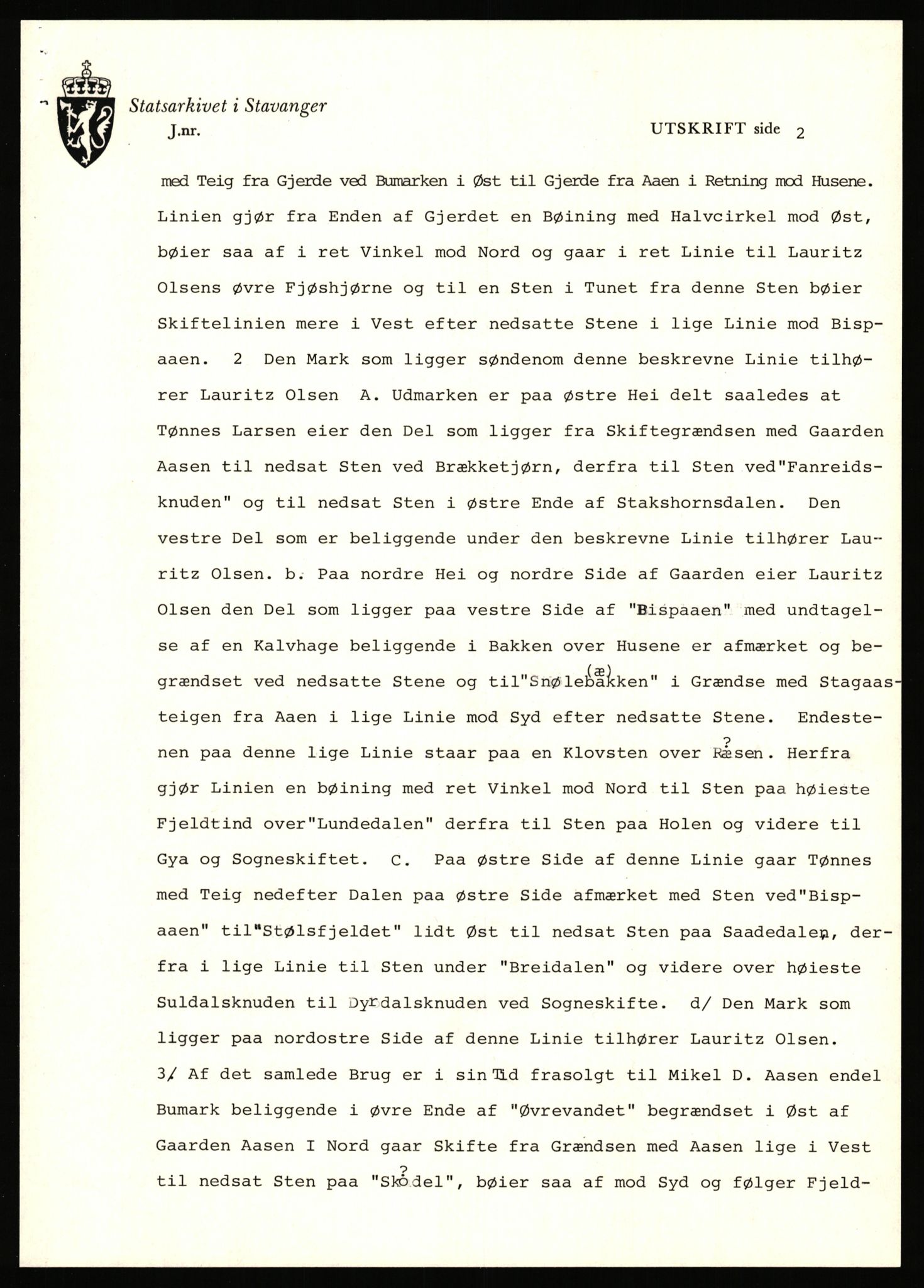 Statsarkivet i Stavanger, AV/SAST-A-101971/03/Y/Yj/L0028: Avskrifter sortert etter gårdsnavn: Gudla - Haga i Håland, 1750-1930, p. 324