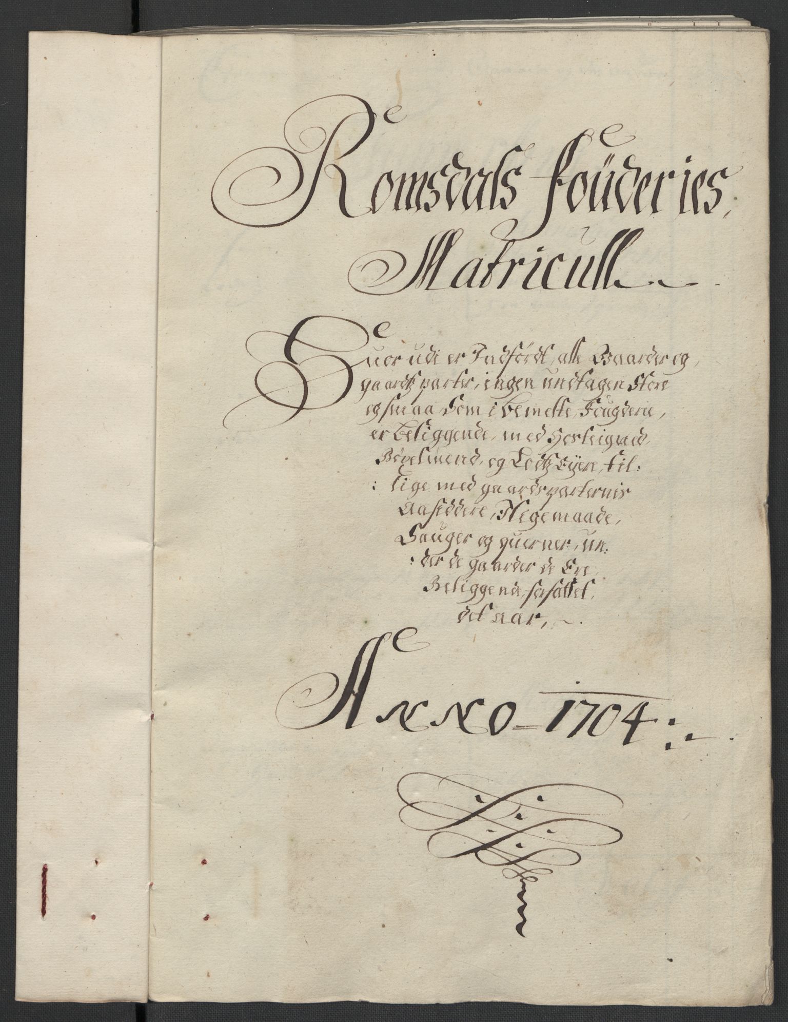 Rentekammeret inntil 1814, Reviderte regnskaper, Fogderegnskap, RA/EA-4092/R55/L3656: Fogderegnskap Romsdal, 1703-1705, p. 167