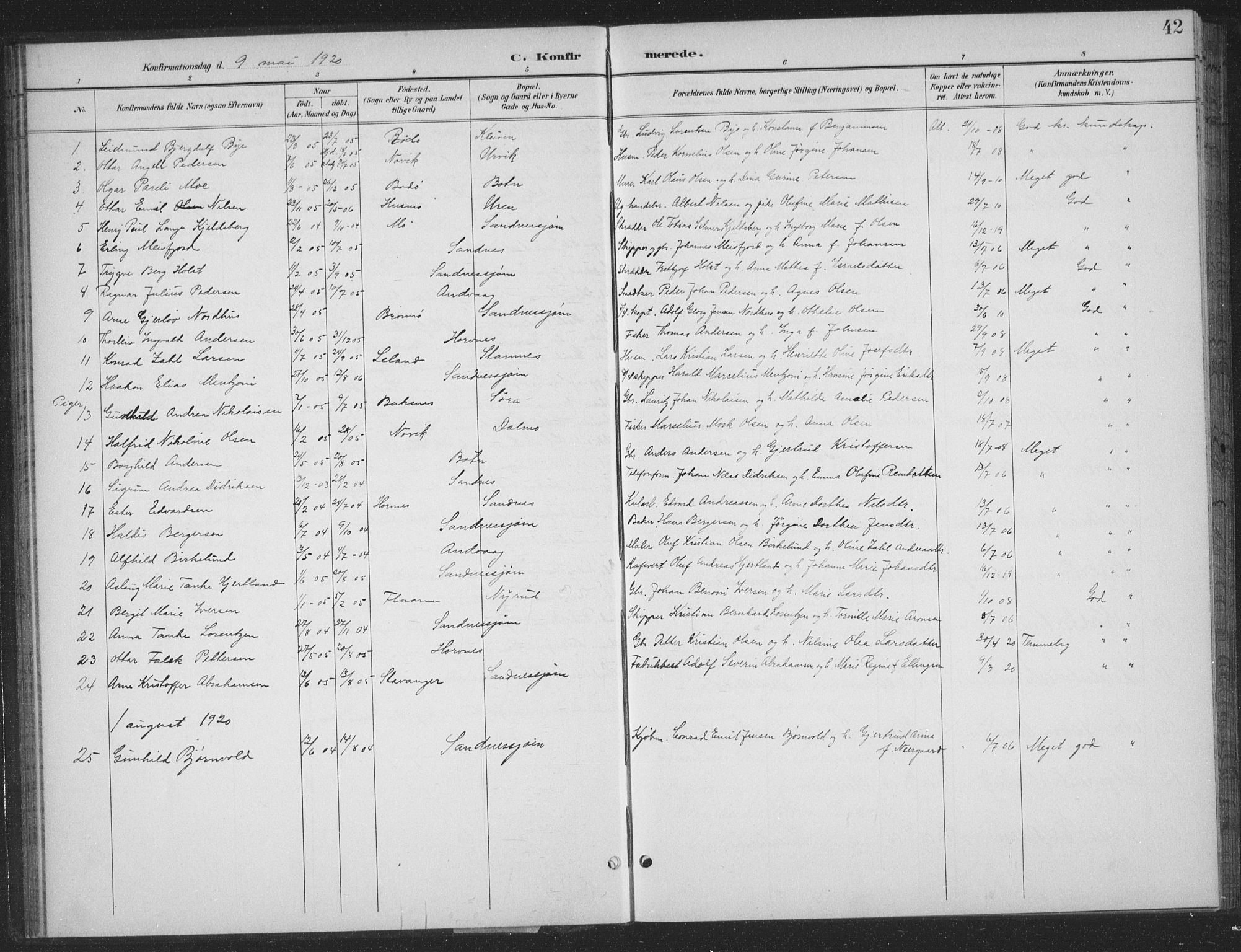 Ministerialprotokoller, klokkerbøker og fødselsregistre - Nordland, AV/SAT-A-1459/831/L0479: Parish register (copy) no. 831C06, 1897-1936, p. 42