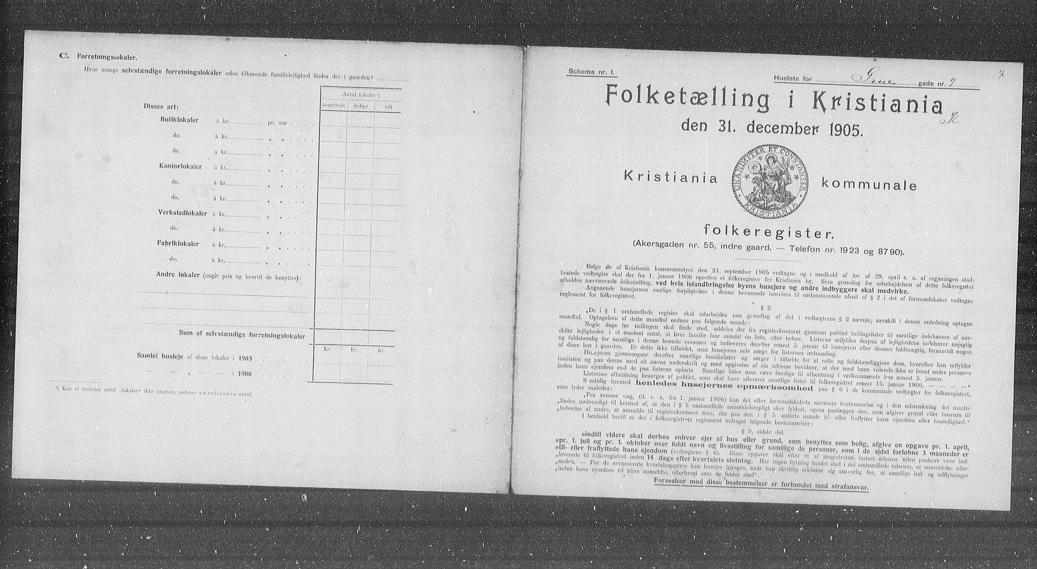 OBA, Municipal Census 1905 for Kristiania, 1905, p. 15731