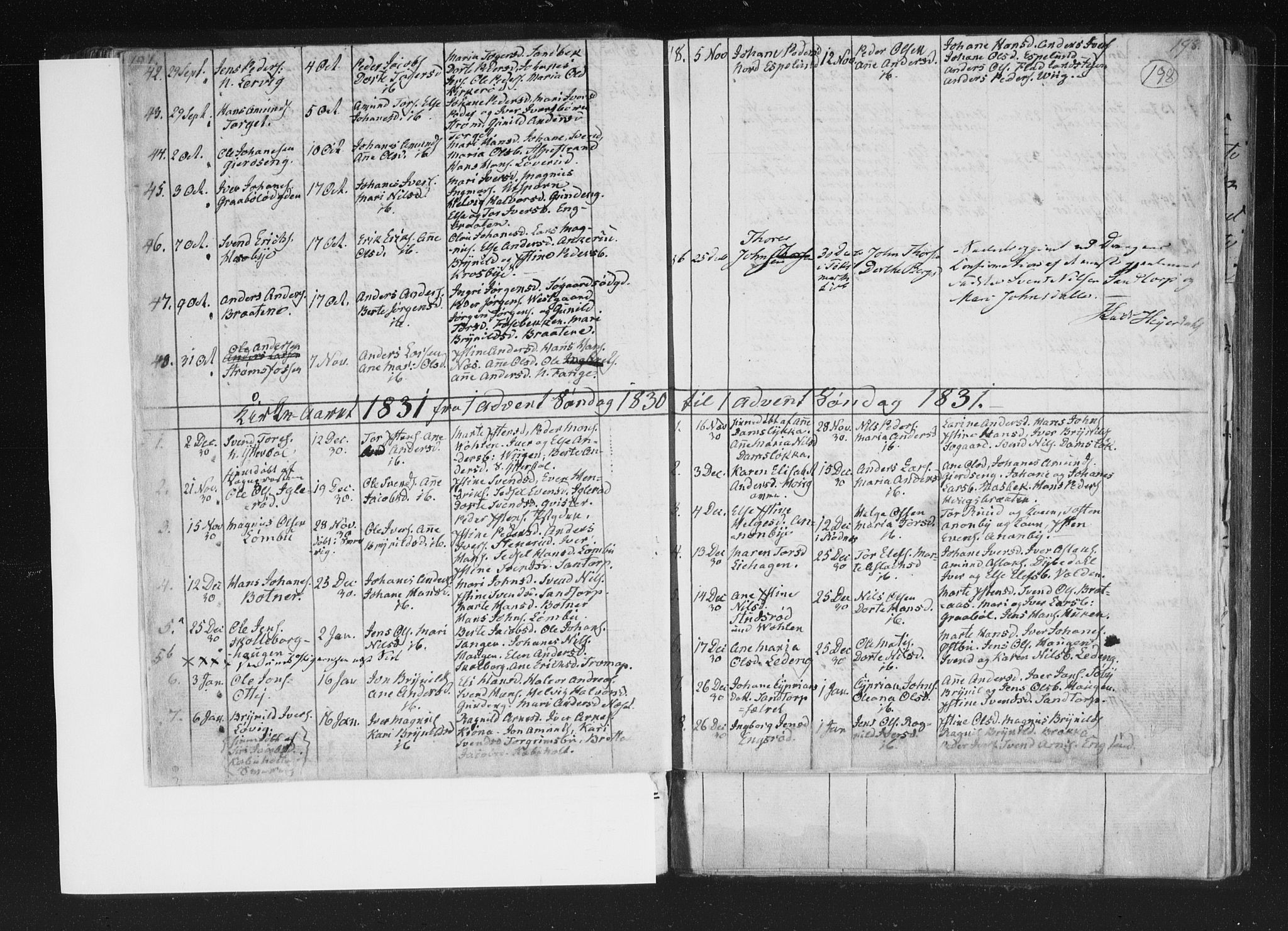 Aremark prestekontor Kirkebøker, AV/SAO-A-10899/F/Fc/L0001: Parish register (official) no. III 1, 1814-1834, p. 197-198