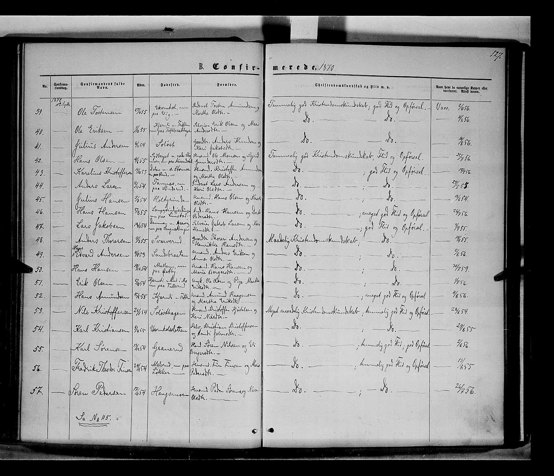 Nord-Odal prestekontor, AV/SAH-PREST-032/H/Ha/Haa/L0004: Parish register (official) no. 4, 1866-1873, p. 127