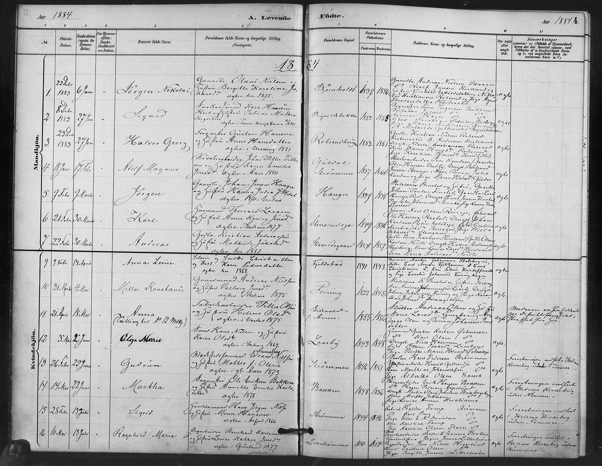 Skedsmo prestekontor Kirkebøker, AV/SAO-A-10033a/F/Fb/L0001: Parish register (official) no. II 1, 1883-1901, p. 4