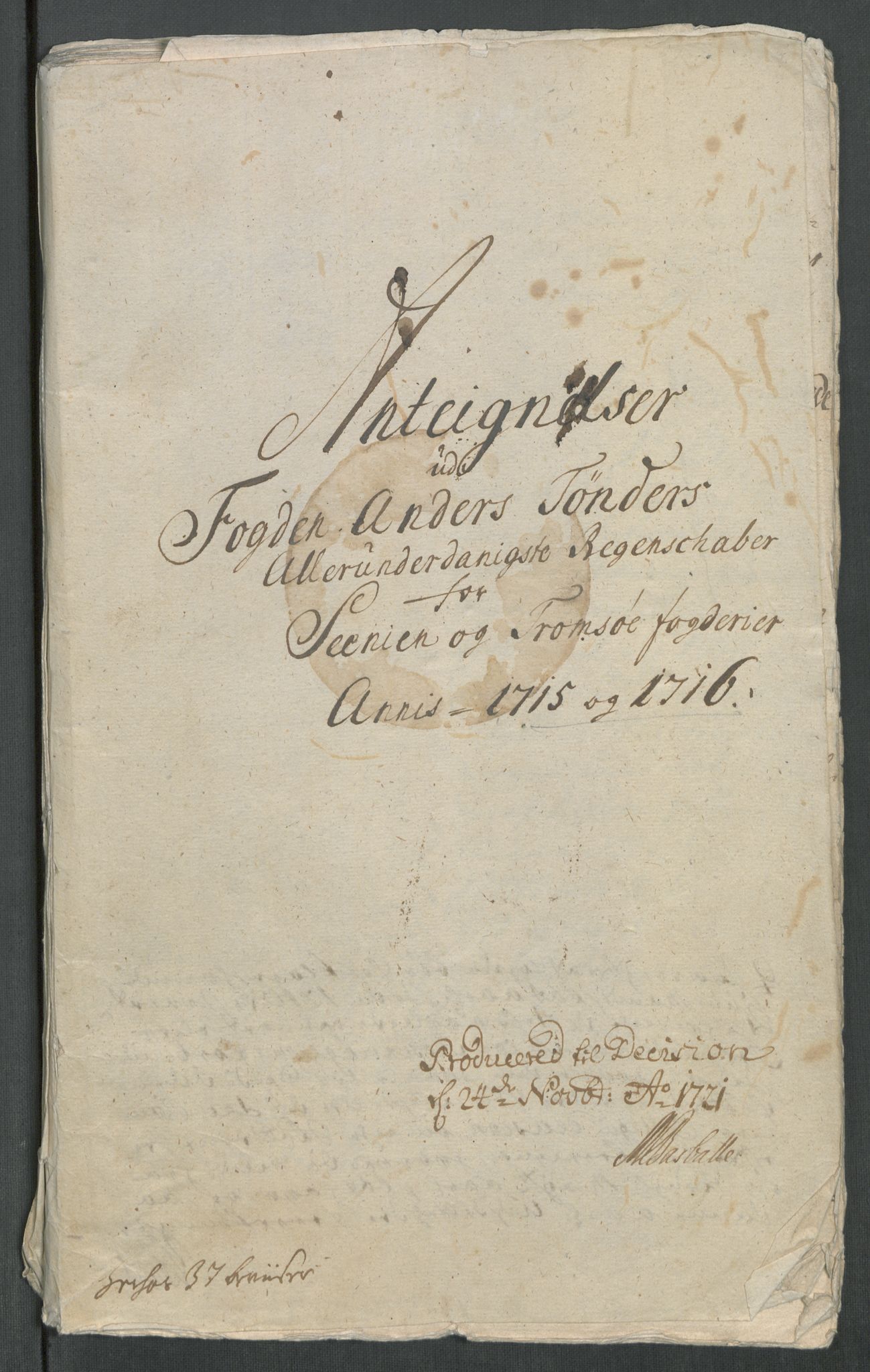 Rentekammeret inntil 1814, Reviderte regnskaper, Fogderegnskap, RA/EA-4092/R68/L4762: Fogderegnskap Senja og Troms, 1716, p. 391