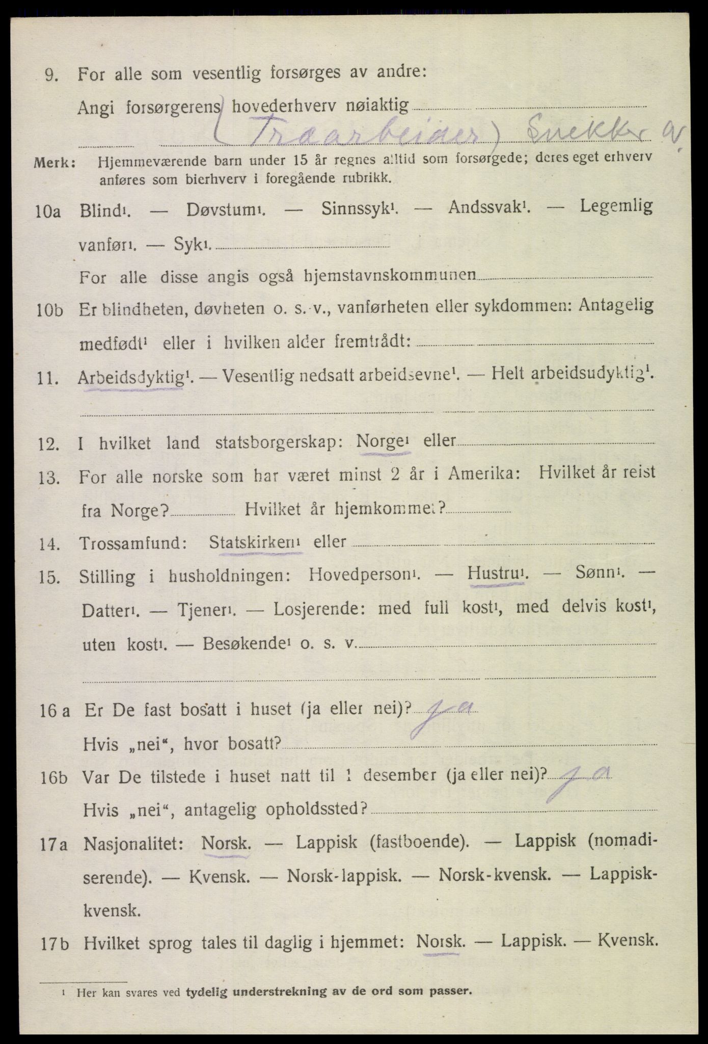 SAT, 1920 census for Bodin, 1920, p. 3441