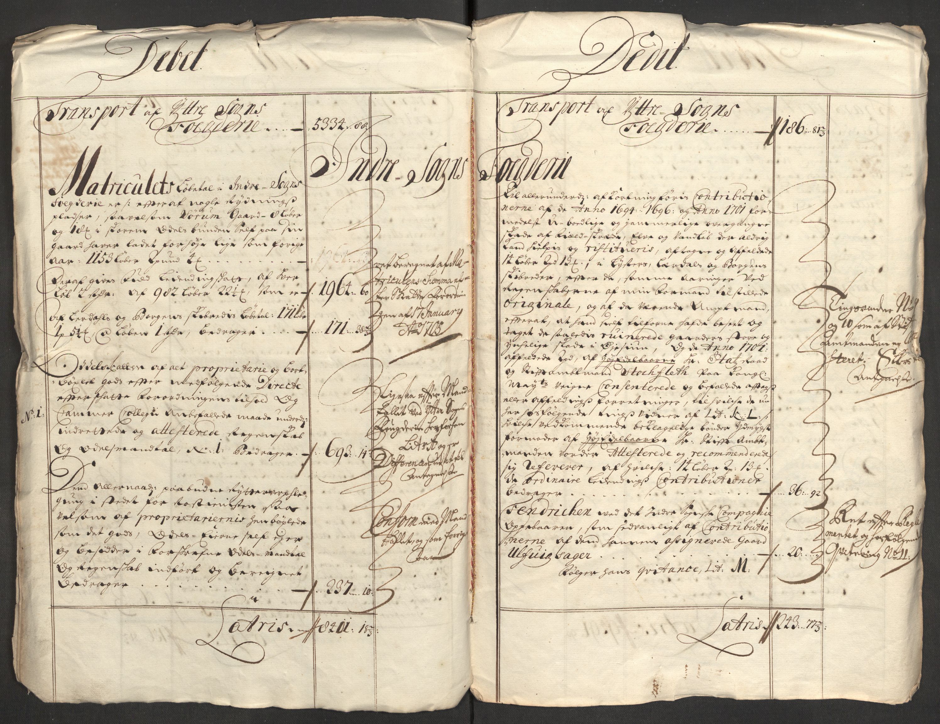 Rentekammeret inntil 1814, Reviderte regnskaper, Fogderegnskap, RA/EA-4092/R52/L3314: Fogderegnskap Sogn, 1705-1707, p. 8