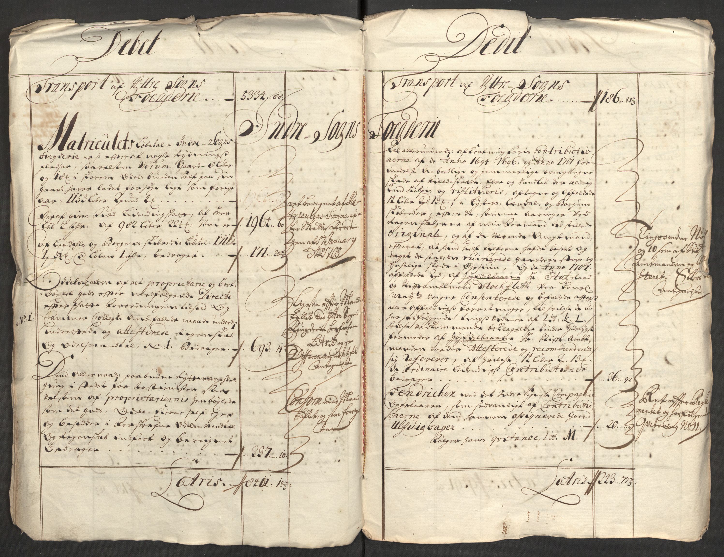 Rentekammeret inntil 1814, Reviderte regnskaper, Fogderegnskap, AV/RA-EA-4092/R52/L3314: Fogderegnskap Sogn, 1705-1707, p. 8