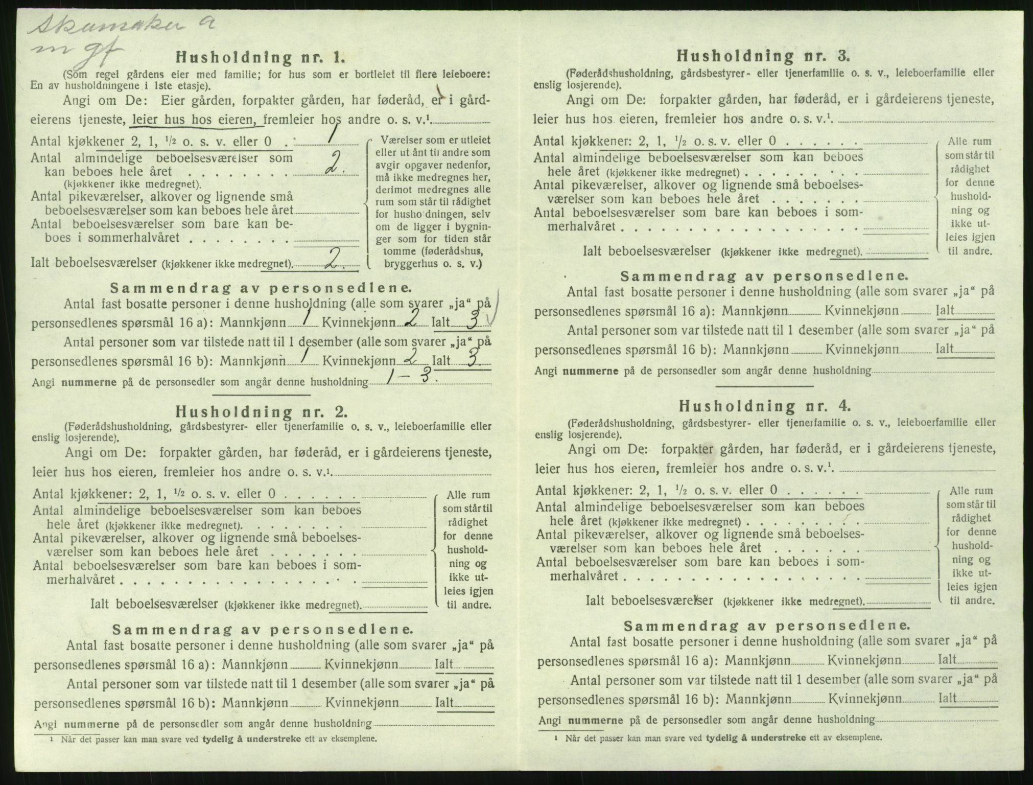 SAK, 1920 census for Froland, 1920, p. 516