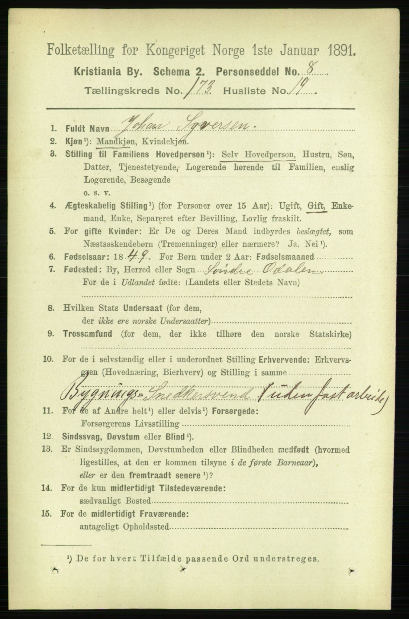 RA, 1891 census for 0301 Kristiania, 1891, p. 103704