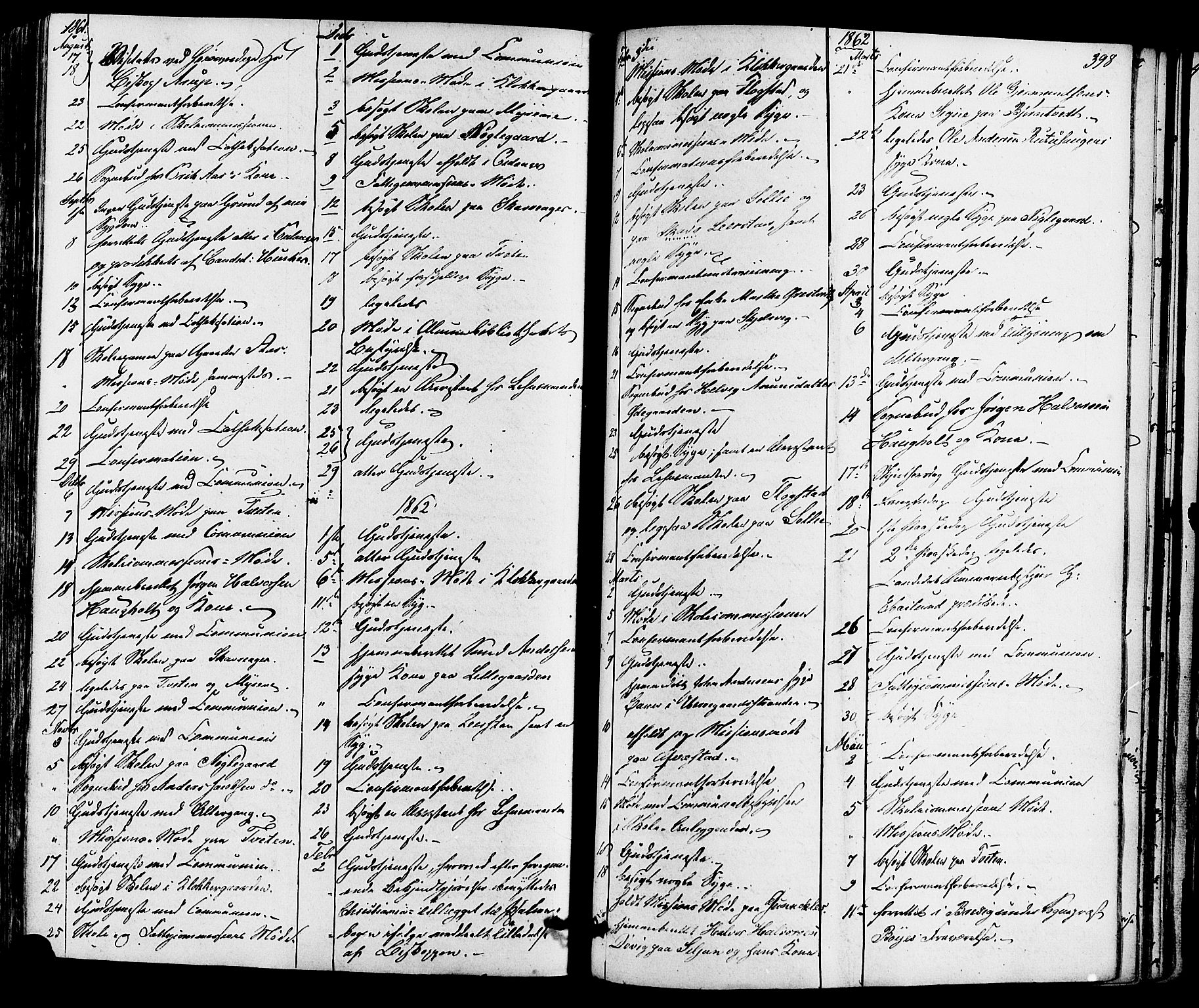 Eidanger kirkebøker, SAKO/A-261/F/Fa/L0010: Parish register (official) no. 10, 1859-1874, p. 398