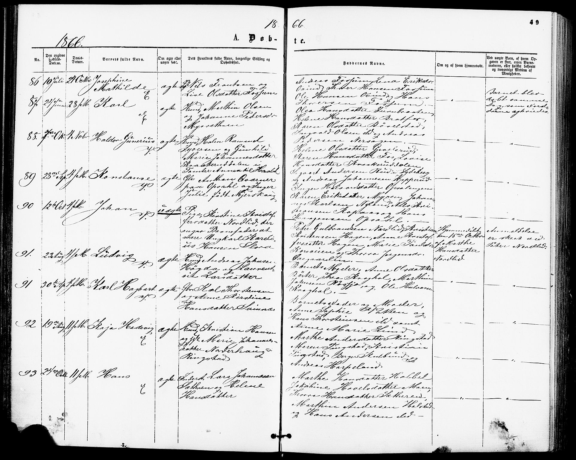 Enebakk prestekontor Kirkebøker, AV/SAO-A-10171c/F/Fa/L0011: Parish register (official) no. I 11, 1862-1882, p. 49
