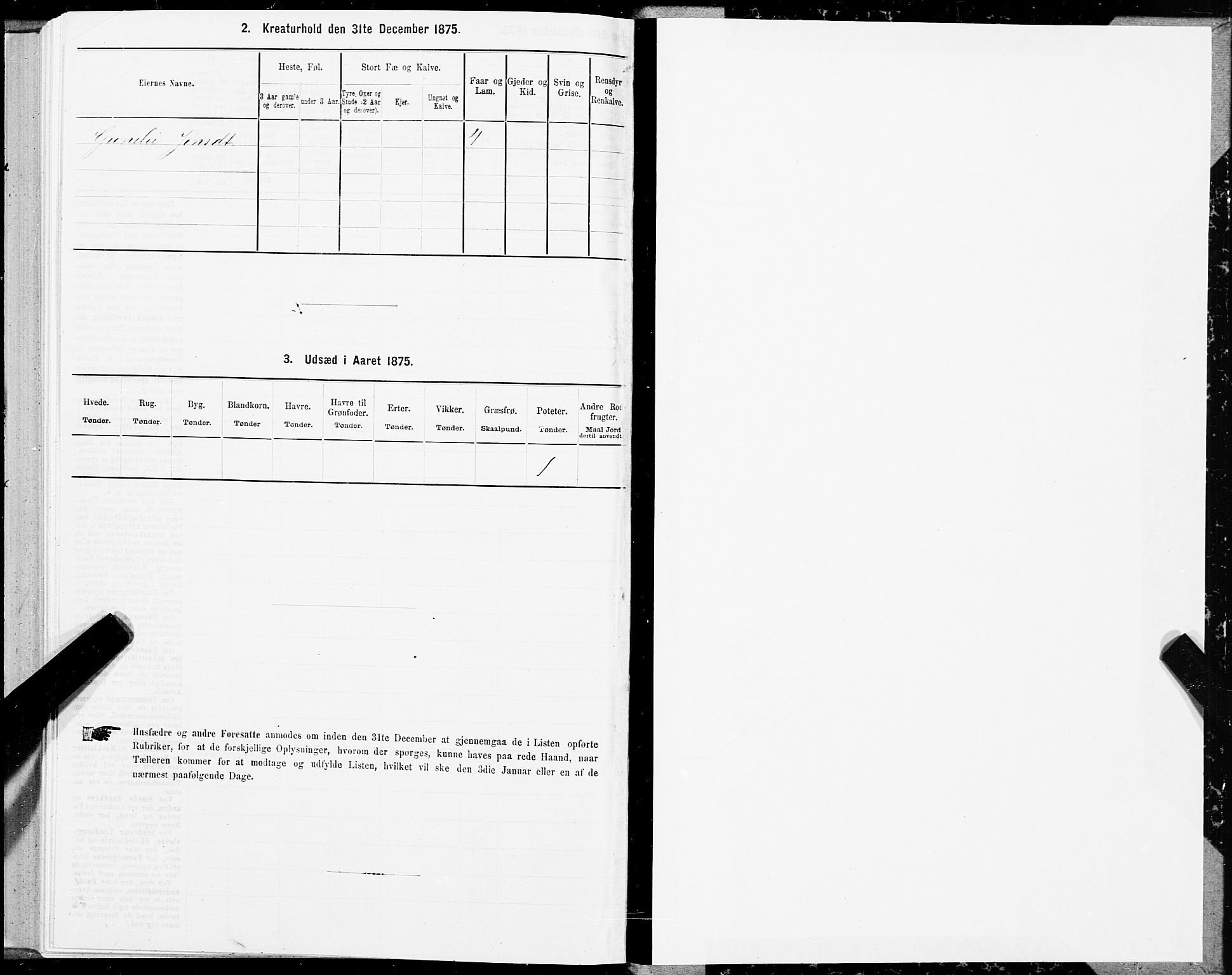 SAT, 1875 census for 1866P Hadsel, 1875