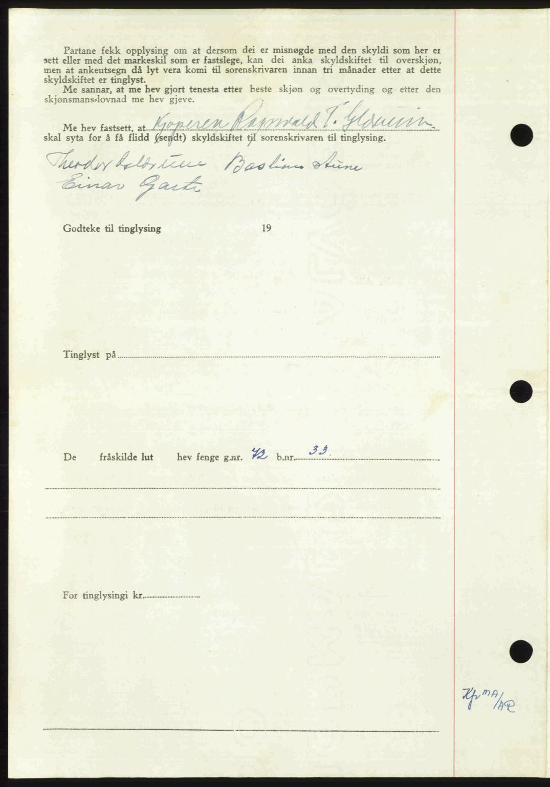 Nordmøre sorenskriveri, AV/SAT-A-4132/1/2/2Ca: Mortgage book no. A113, 1949-1950, Diary no: : 3283/1949