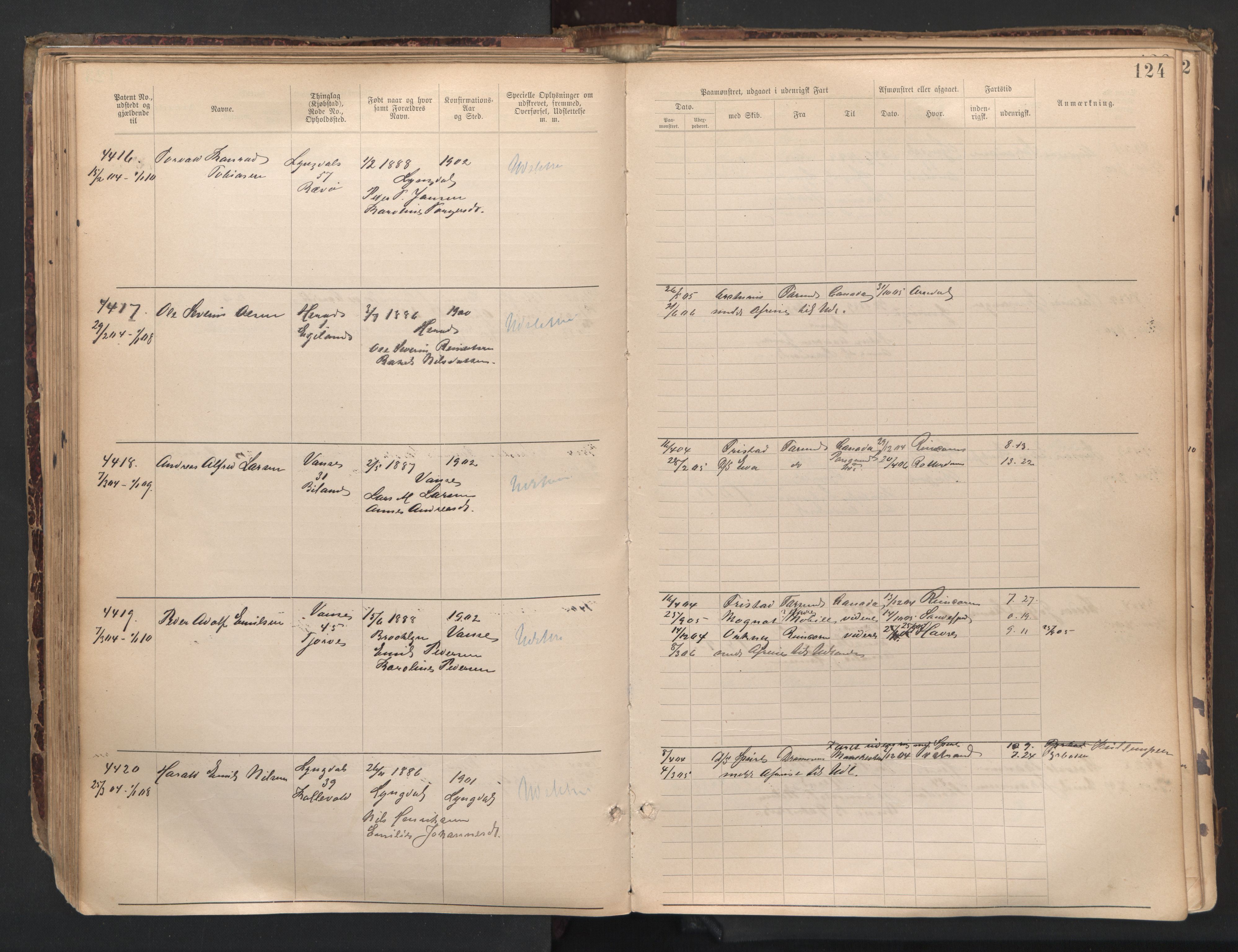 Farsund mønstringskrets, AV/SAK-2031-0017/F/Fa/L0007: Annotasjonsrulle nr 3806-5294 med register, Z-4, 1894-1934, p. 155