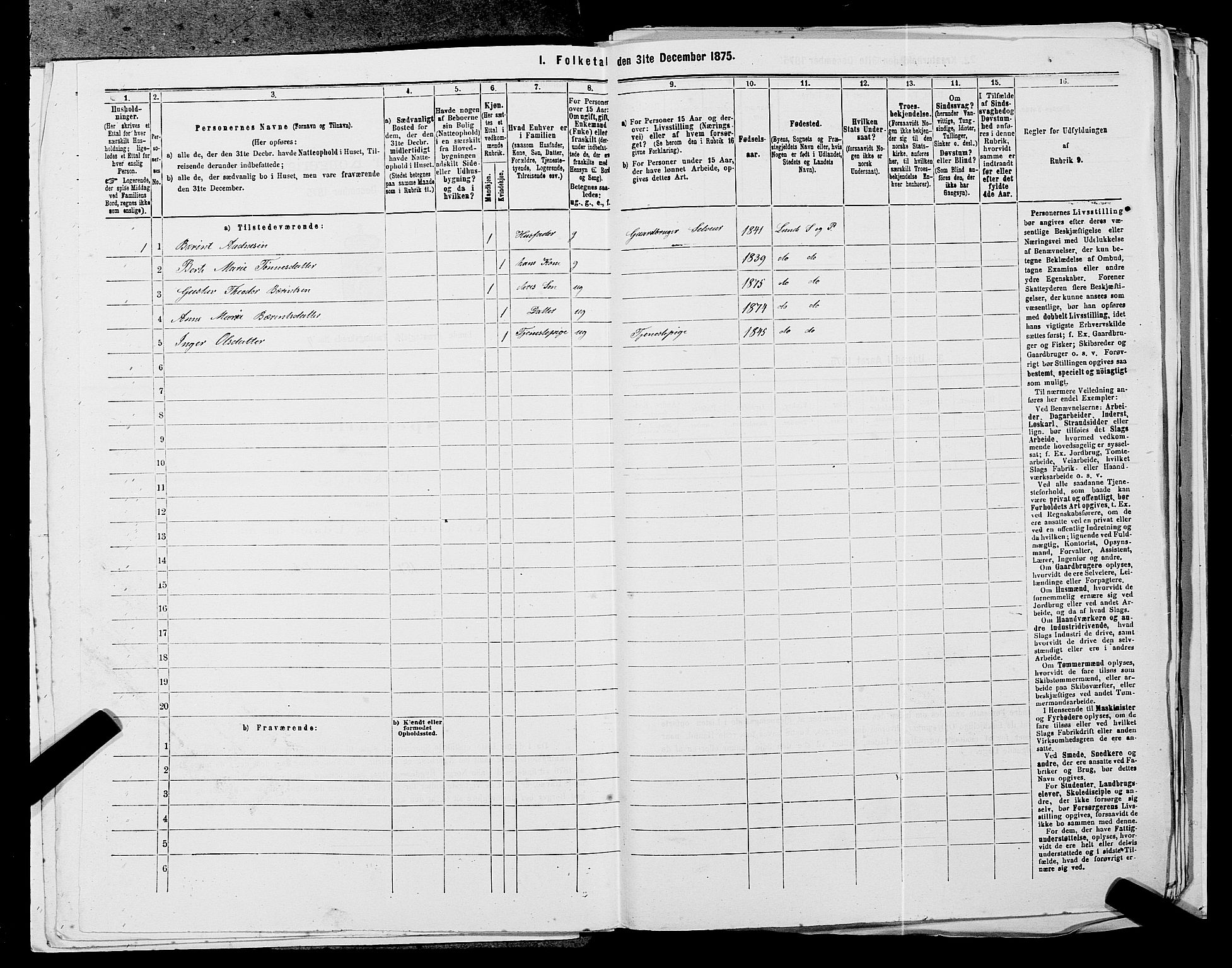 SAST, 1875 census for 1112P Lund, 1875, p. 425