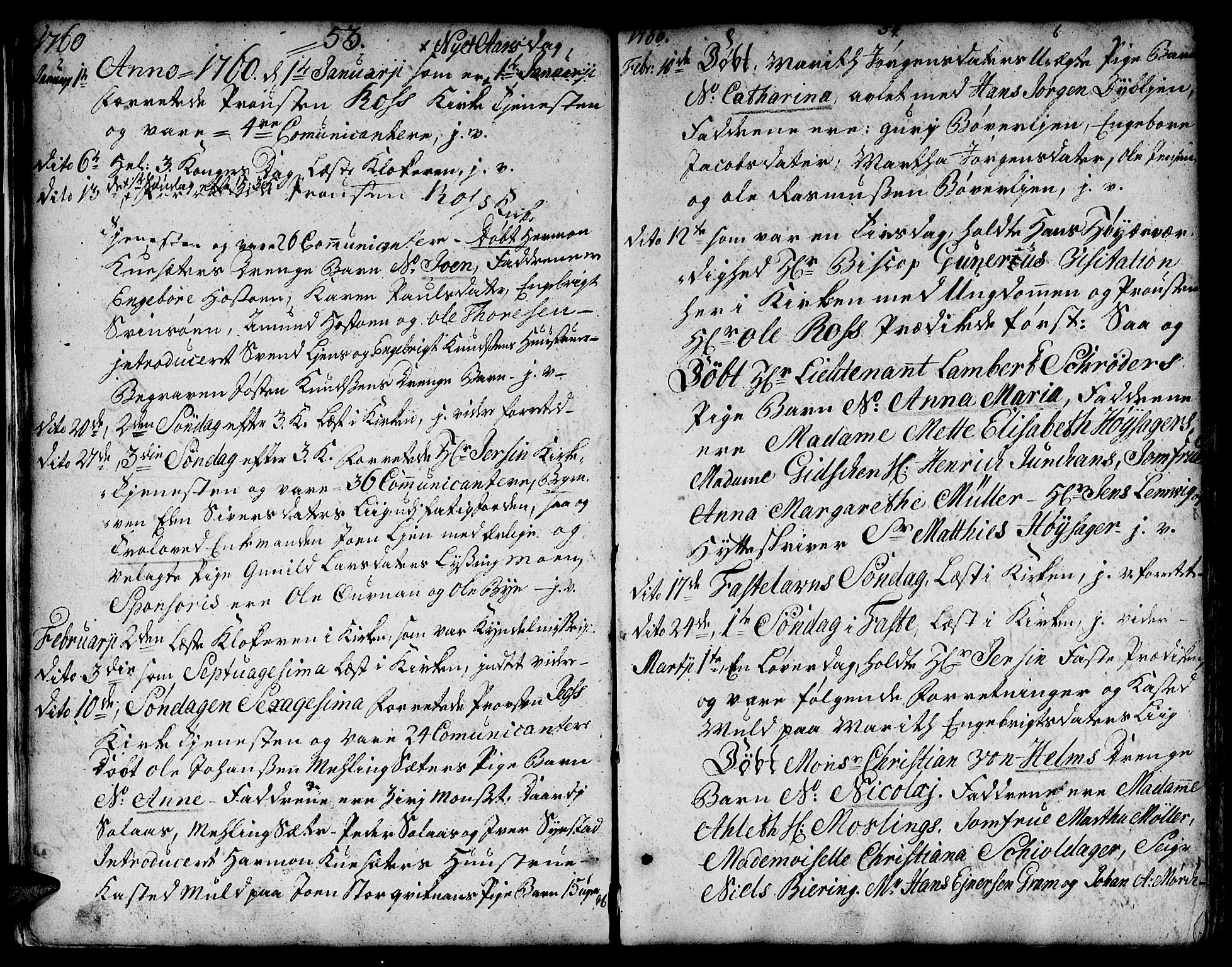 Ministerialprotokoller, klokkerbøker og fødselsregistre - Sør-Trøndelag, SAT/A-1456/671/L0840: Parish register (official) no. 671A02, 1756-1794, p. 53-54