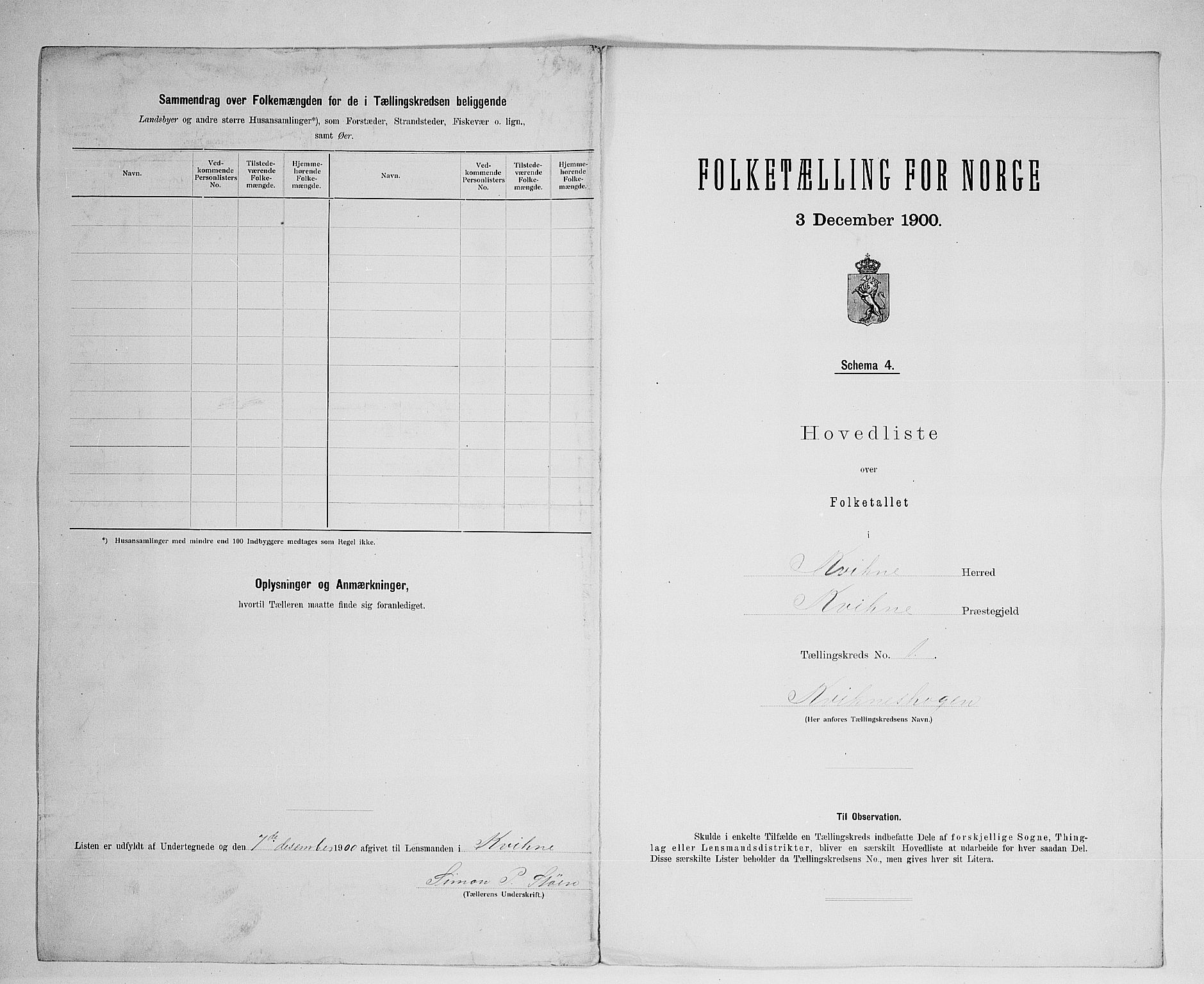 SAH, 1900 census for Kvikne, 1900, p. 12