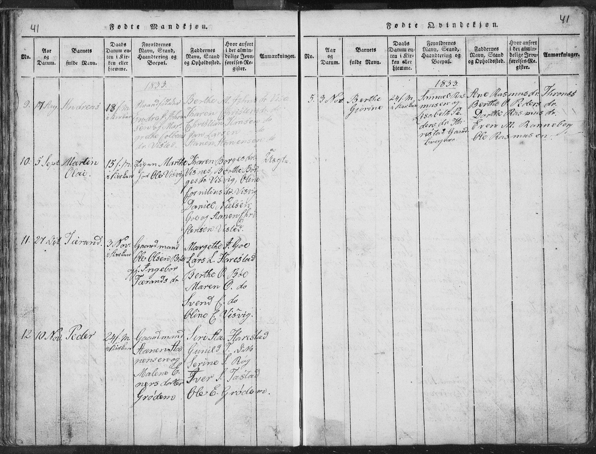 Hetland sokneprestkontor, AV/SAST-A-101826/30/30BA/L0001: Parish register (official) no. A 1, 1816-1856, p. 41