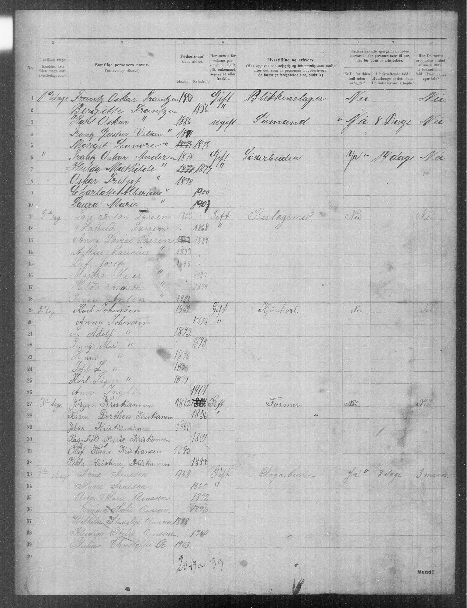 OBA, Municipal Census 1903 for Kristiania, 1903, p. 14809