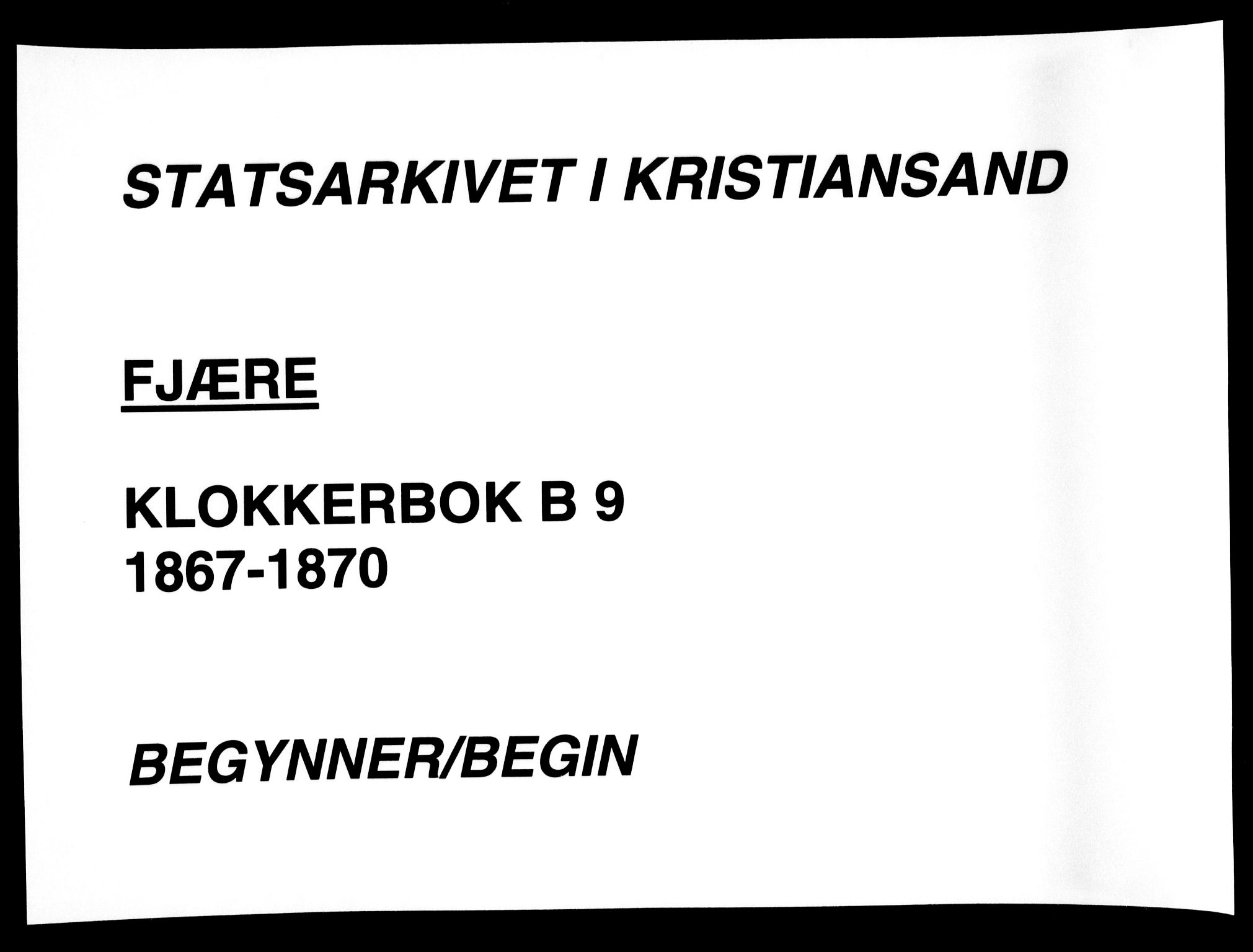 Fjære sokneprestkontor, SAK/1111-0011/F/Fb/L0009: Parish register (copy) no. B 9, 1867-1870