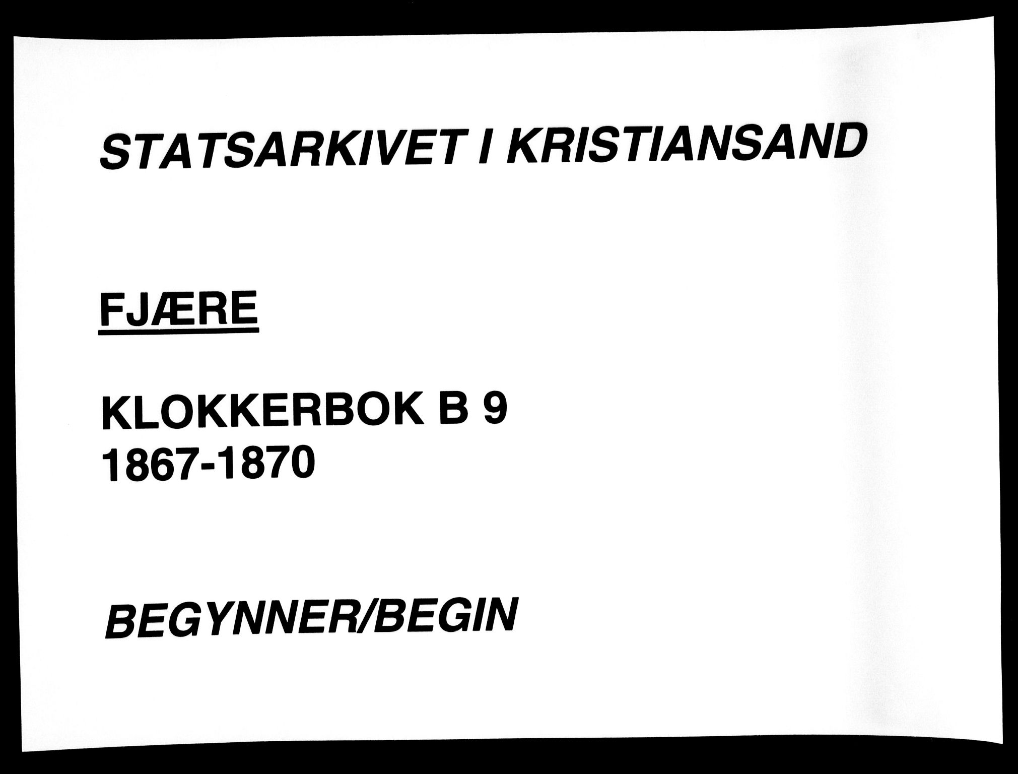Fjære sokneprestkontor, AV/SAK-1111-0011/F/Fb/L0009: Parish register (copy) no. B 9, 1867-1870