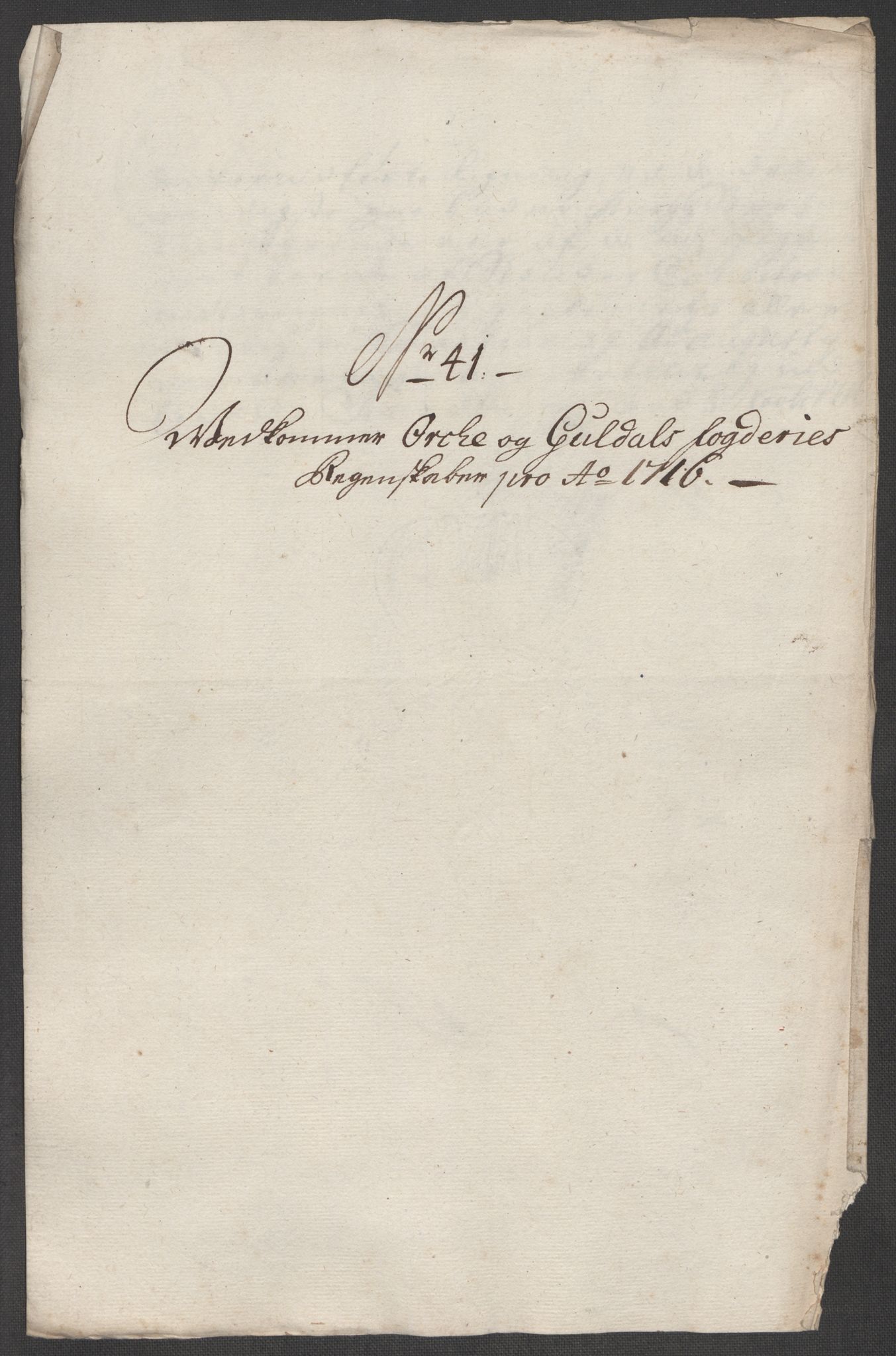 Rentekammeret inntil 1814, Reviderte regnskaper, Fogderegnskap, RA/EA-4092/R60/L3968: Fogderegnskap Orkdal og Gauldal, 1716, p. 52